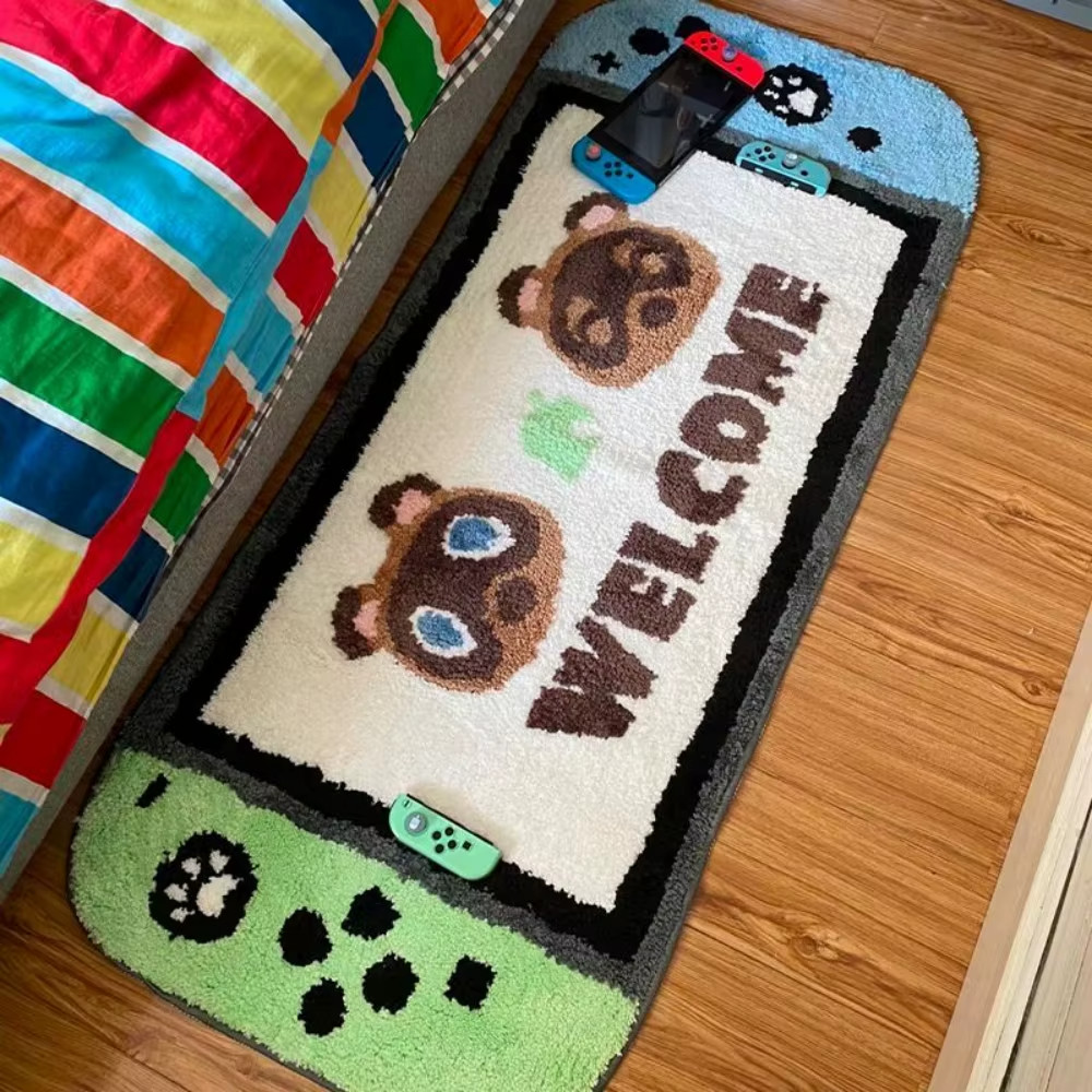 Game Console Shaped Plush Carpet 60x120cm Cute Cartoon Bedroom Rug