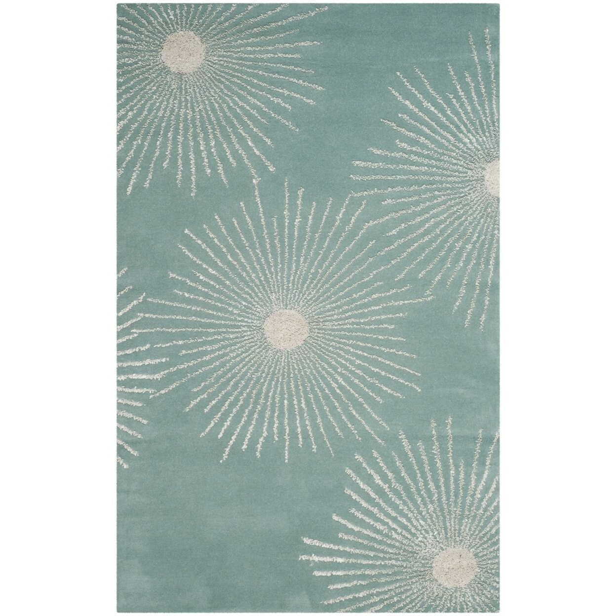 SAFAVIEH Soho SOH712T-4 Handmade Light Teal / Multi Area Rug 3.5’x5.5′ $104.99