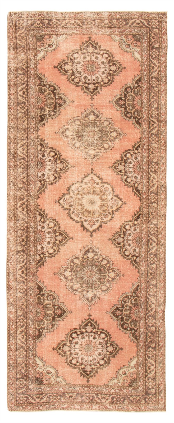 Vintage Hand-Knotted Carpet 4’9″ x 12’6″ Traditional Oriental Wool Area Rug