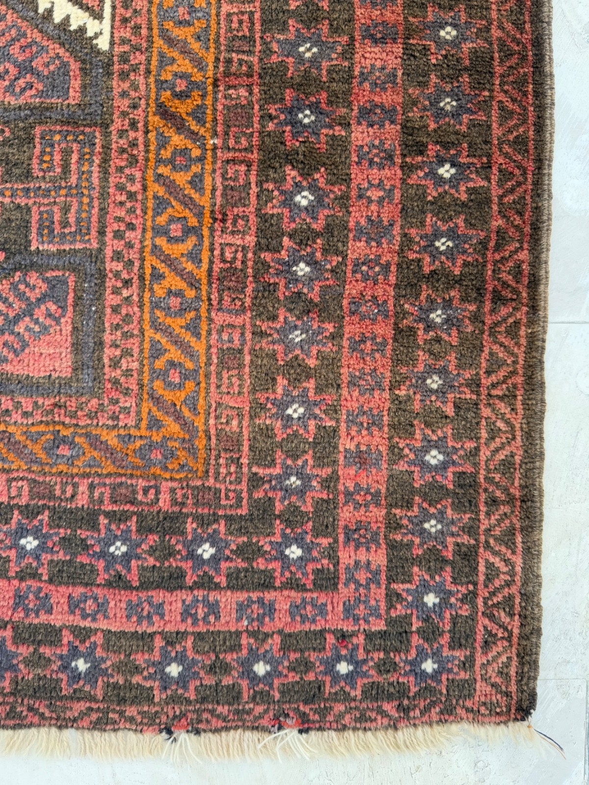 Vintage Stunning Hand Knotted Afghanistan Wool Rug Floor Covering 201×107 Cm