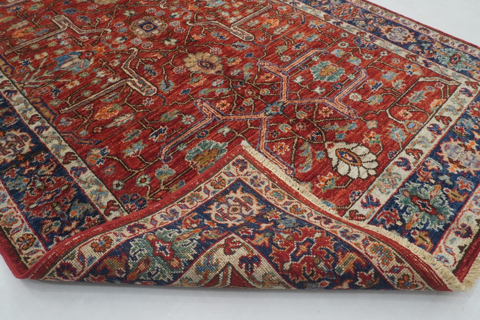 3’11″x6’5″ Red Bidjar Afghan Hand Knotted Wool Oriental Area Rug