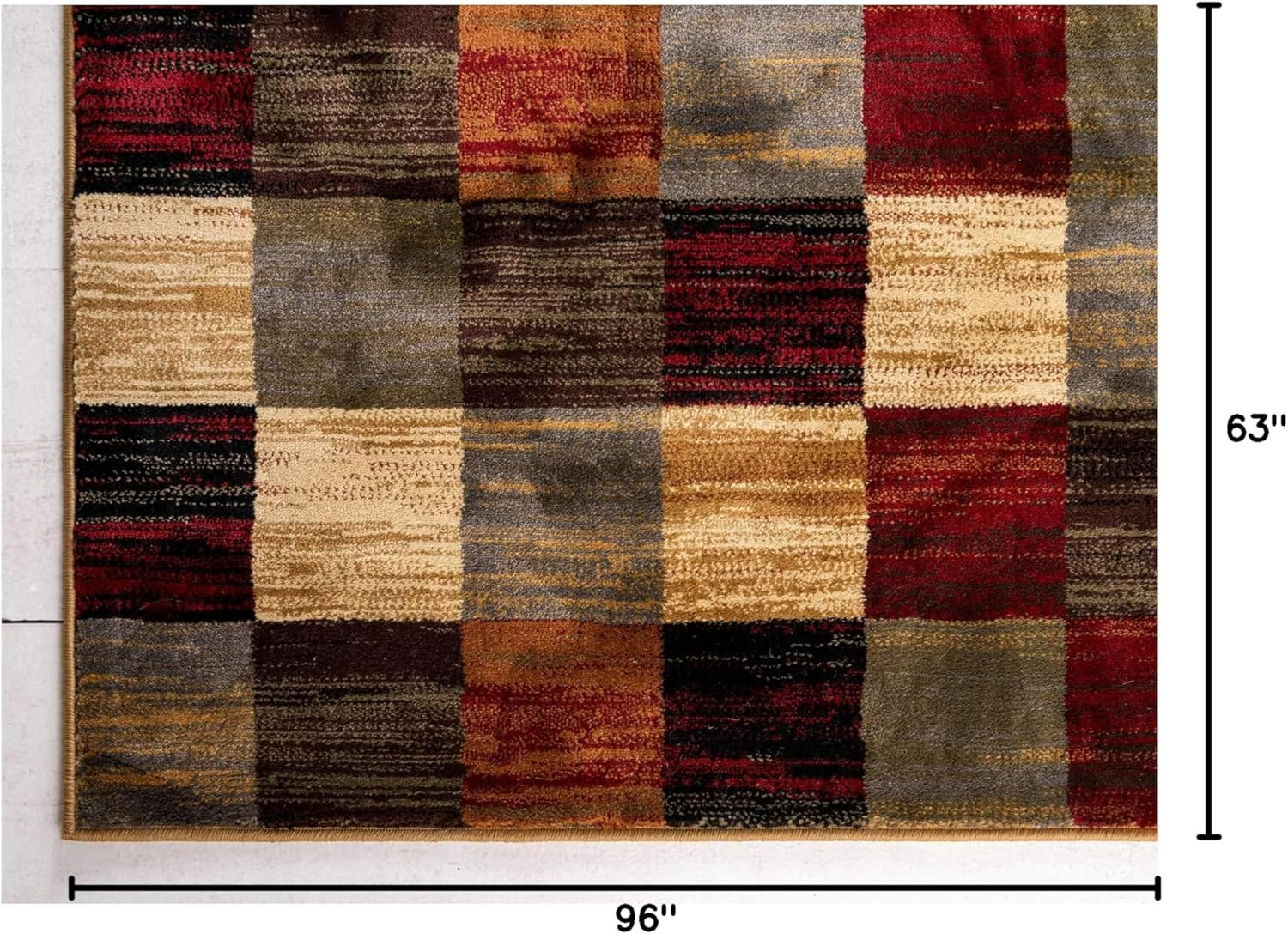 Gava Barista Collection 5’3″ x 8′ Multi/Brown Rectangle Area Rug