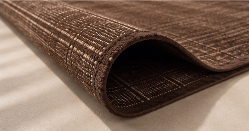 Ralph Lauren Style Chocolate Brown Plaid Wool Mohair Rug 8×10