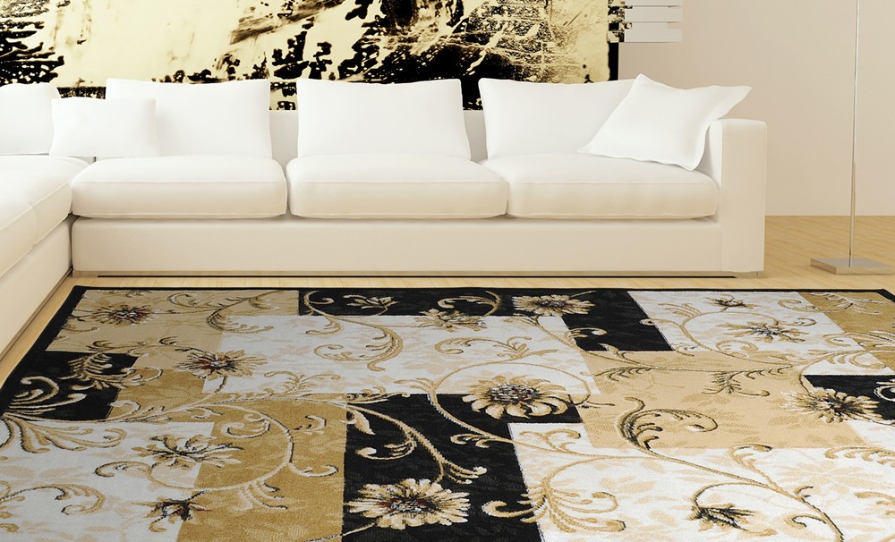 BLACK VINES ORIENTAL AREA RUG 4X6 Persien CARPET 025 – ACTUAL 3′ 7″ x 5′ 2″