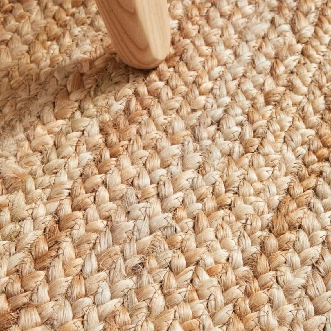 Vds Pack Of 1 Rectangle Hand Woven Braided Jute Area Rug 2X3 Feet Natural
