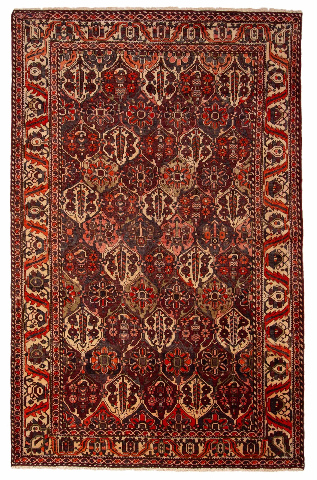 Vintage 6’9″ x 10’3″ Traditional Hand Knotted Vegetable Dye Wool Area Rug