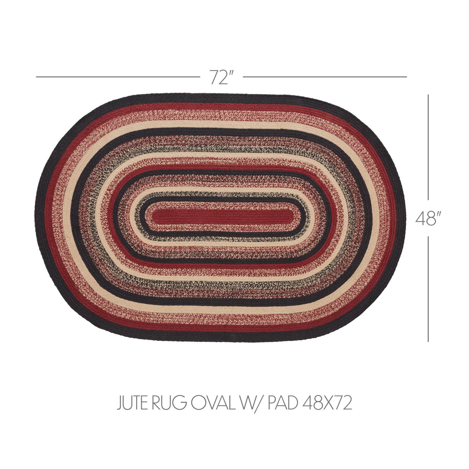 Connell Jute Rug Oval w/ Pad 48×72 VHC Brands