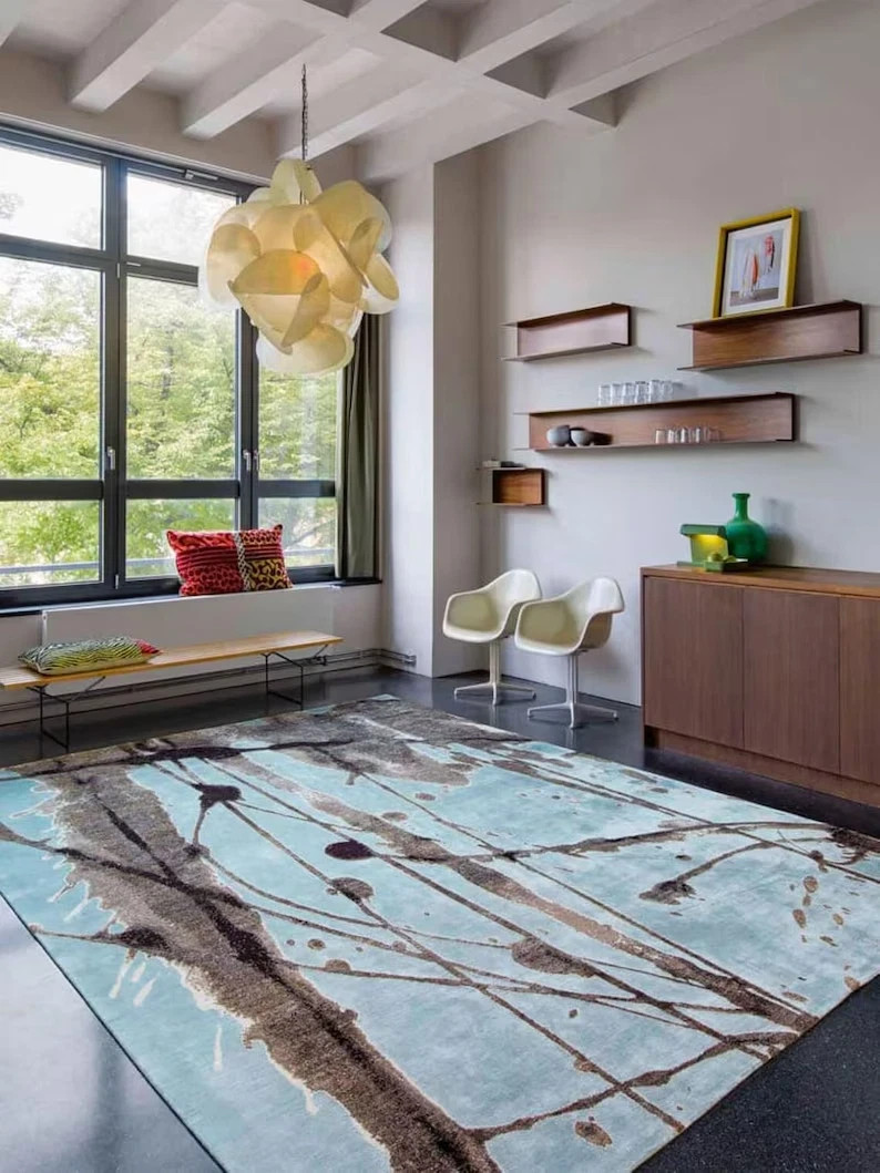 New Hand Tufted Premium Viscose Designer Area Rug Handmade Living Room Carpet