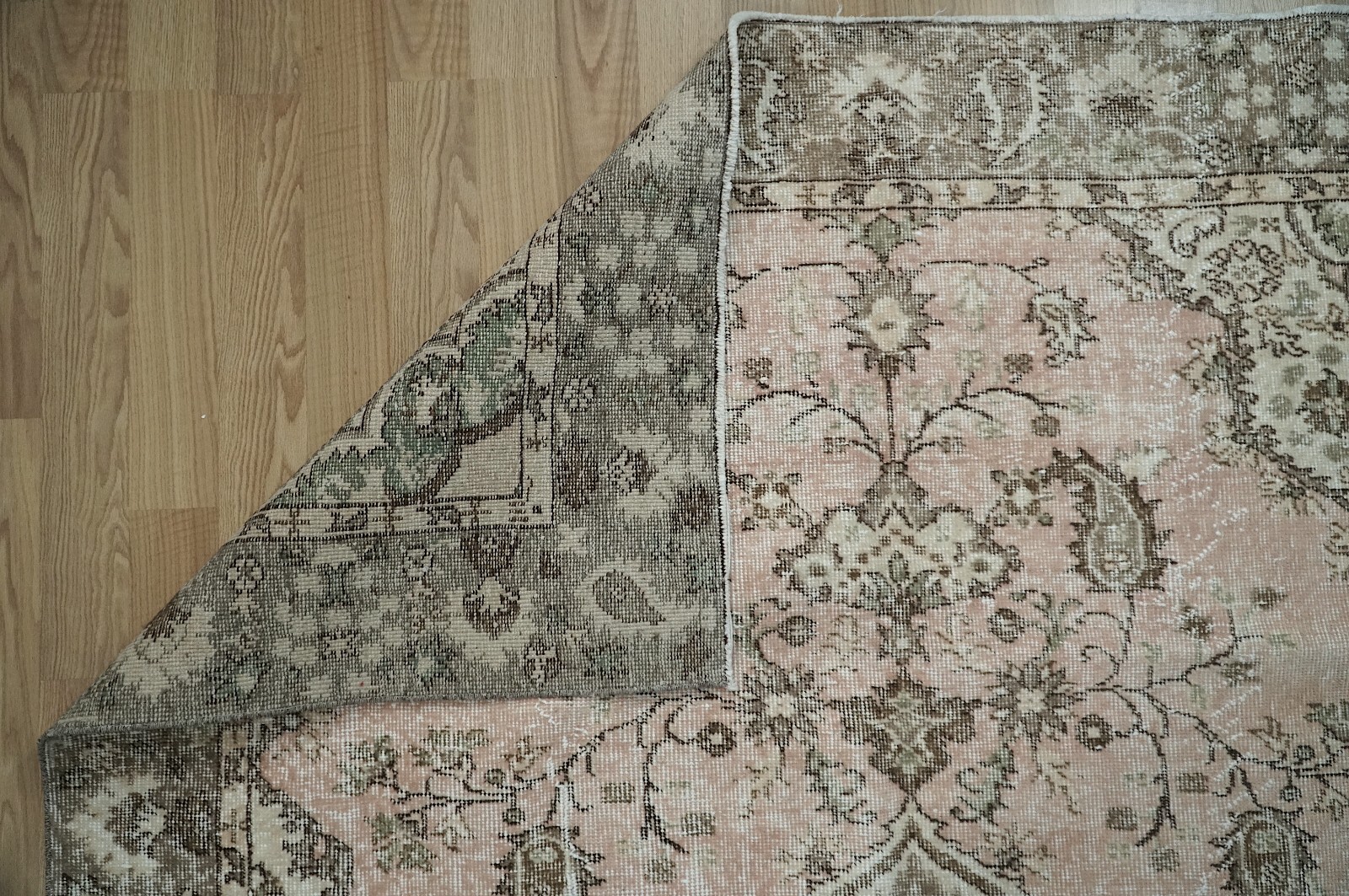 VINTAGE TURKISH RUG, Area Rug, Boho Rug, Pink Rug, Carpet, 6.00×9.32 ft. H-2359