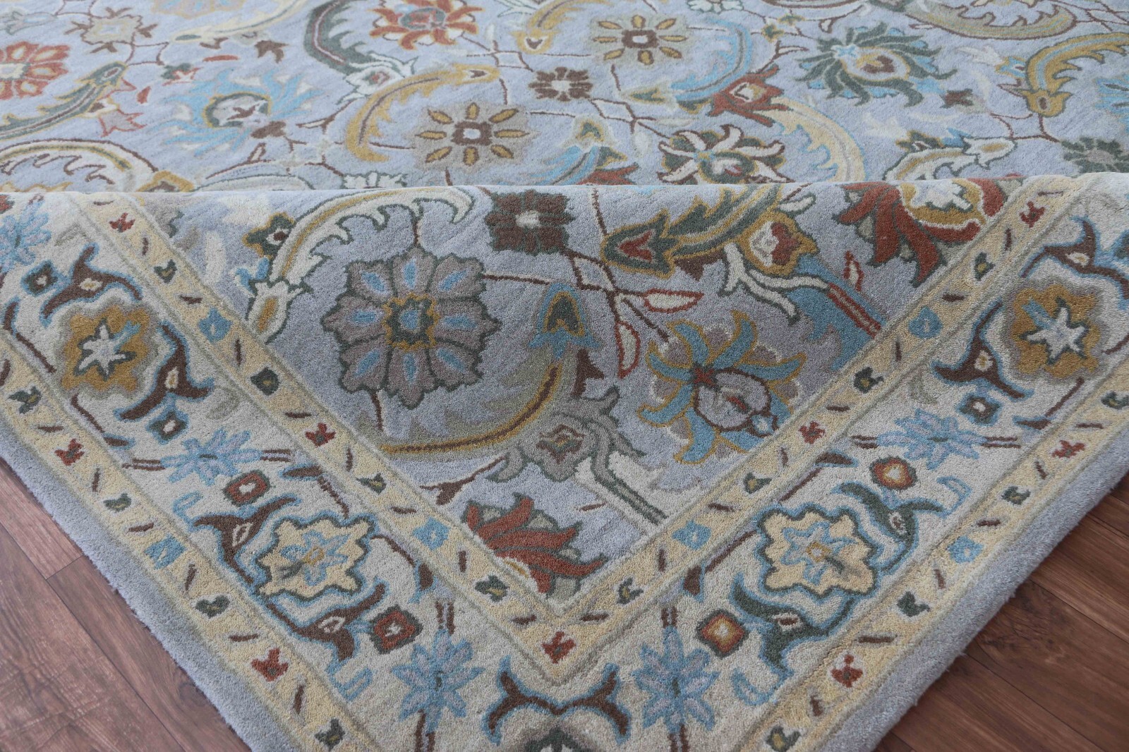 New Eva Gray Traditional Oriental Old Style Handmade Tufted 100% Wool Area Rugs