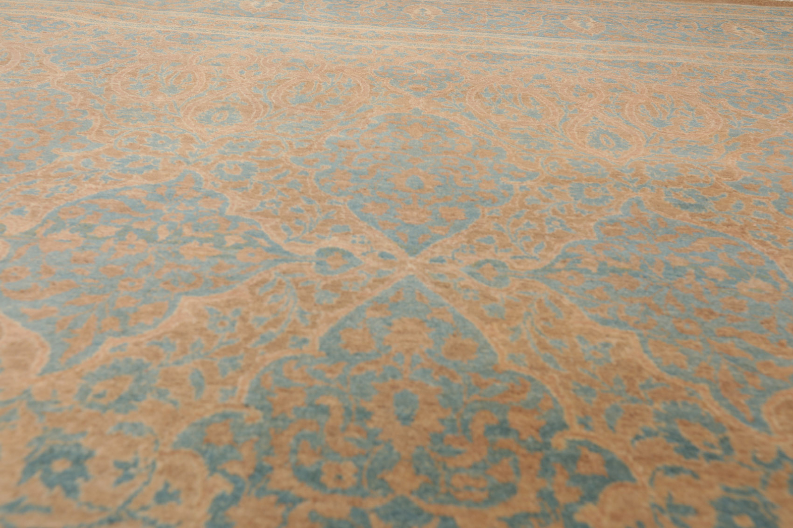8’1” x 10′ Hand Knotted 100% Wool Pak-Parsian 16/18 300 KPSI Area Rug Blue Tan