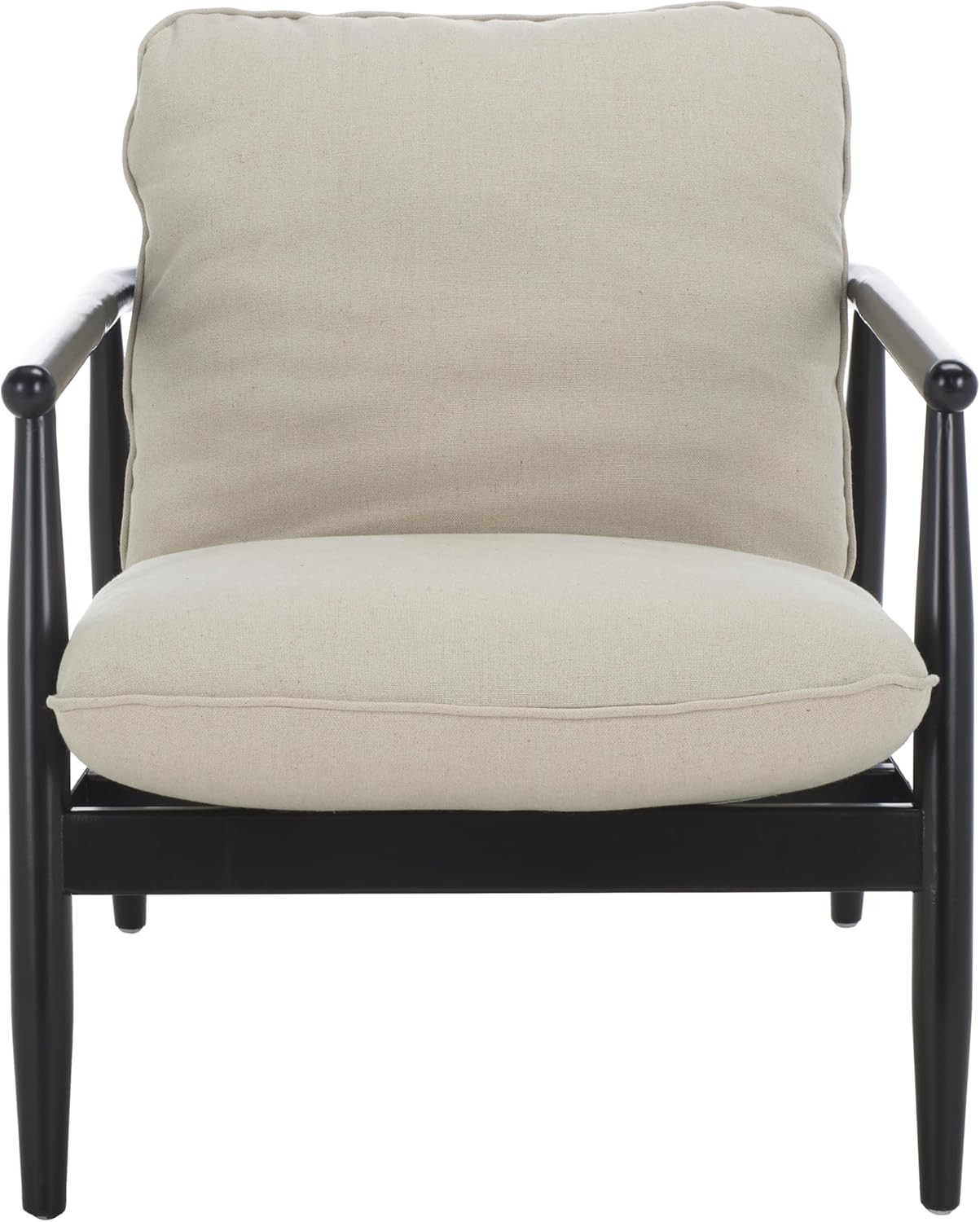 Home Collection Amias Modern Coastal Grey & Matte Black Accent Chair (Fully Asse