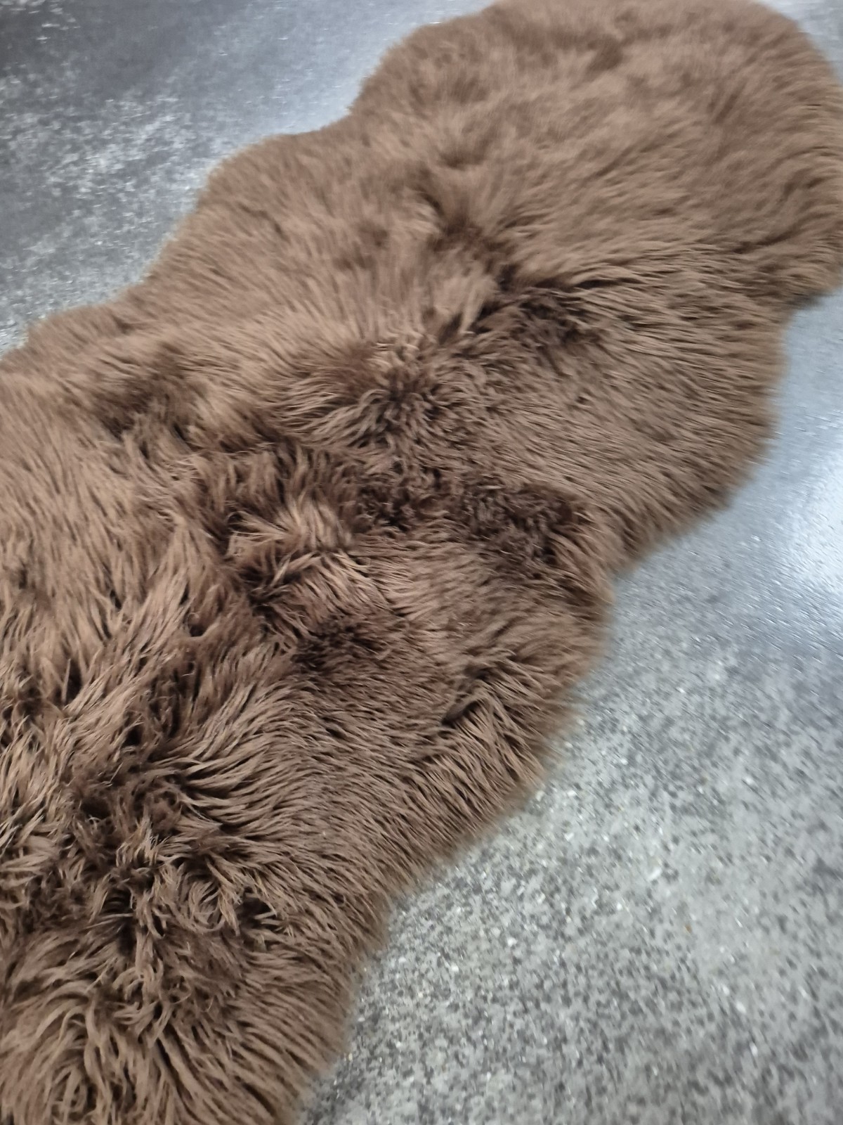 Walk On Me Double Pelt Brown Faux Fur Sheepskin Rug 70×24 Ultra Soft Super Thick