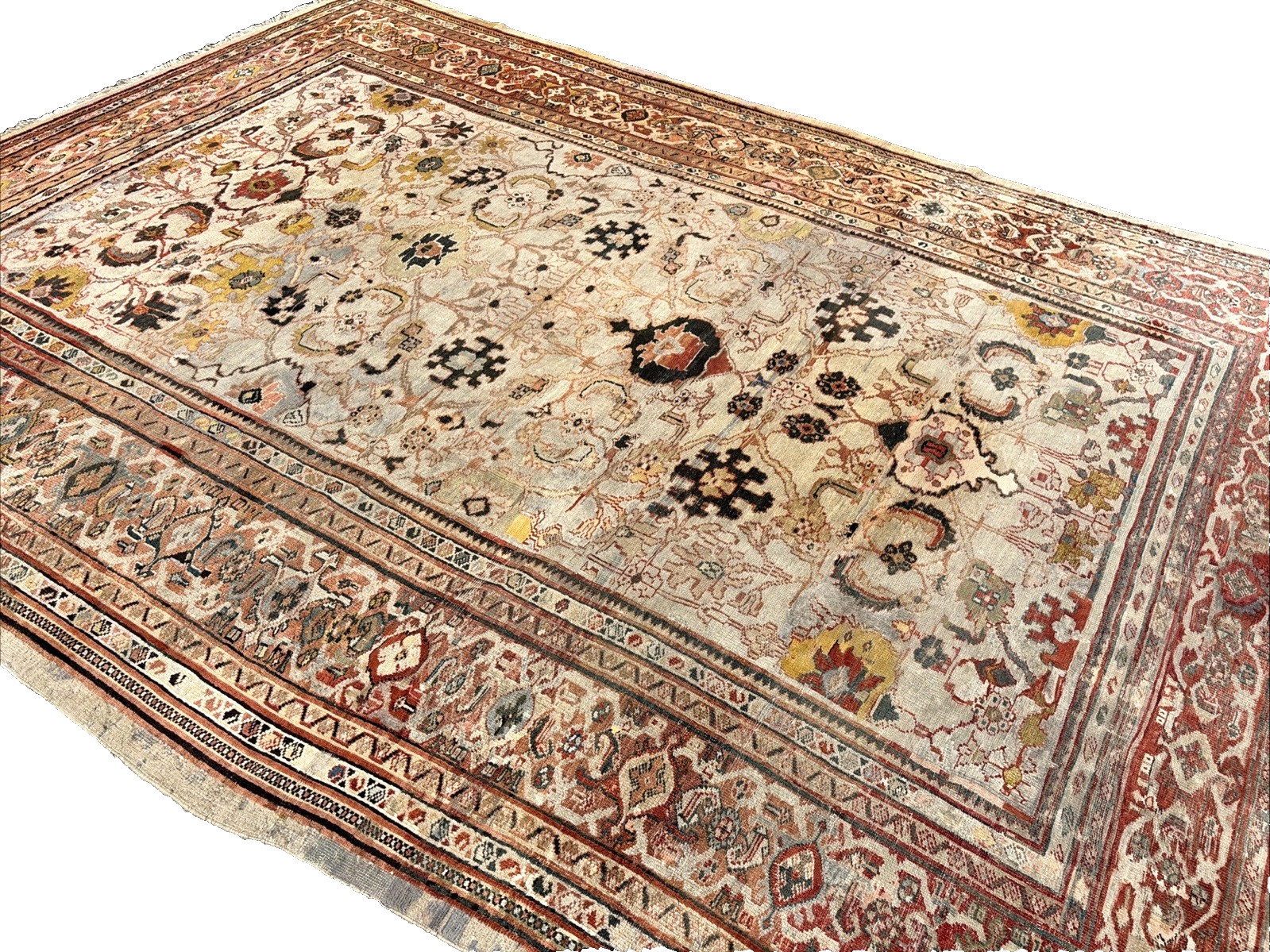 Auth: Mid 19th C Antique Sultanabbad Rare Mystical Art Beauty Sage 10×14
