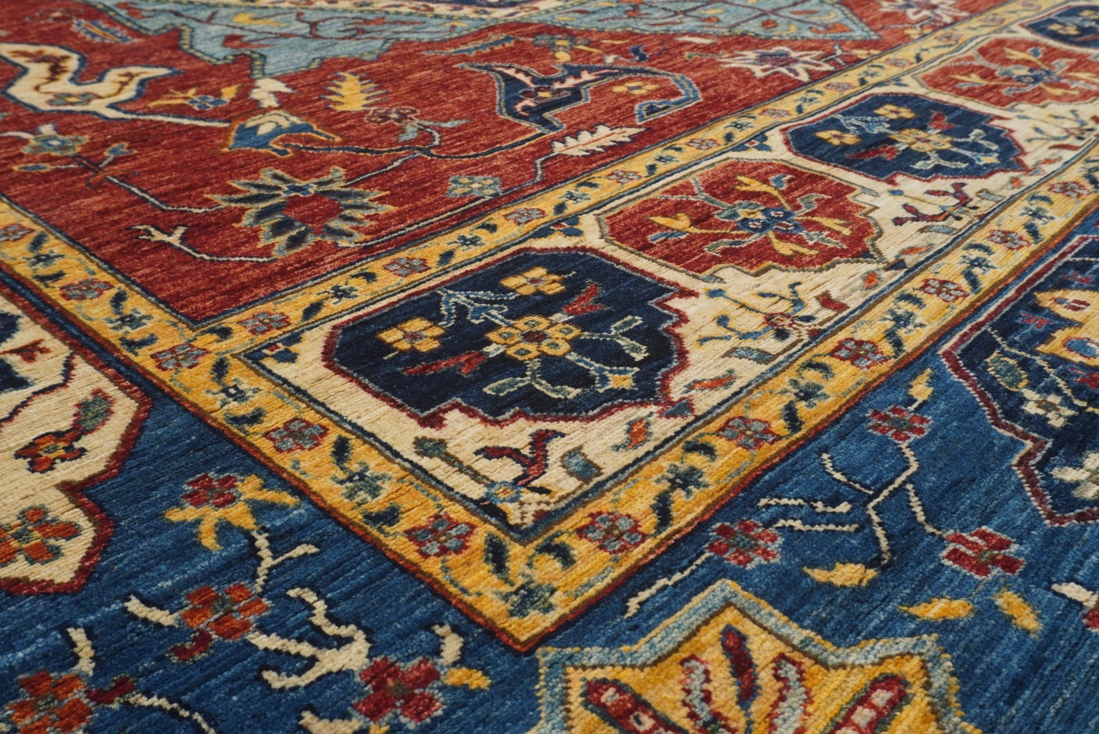 10×13 ft Red Mamluk Afghan Hand Knotted Wool Oriental Rug