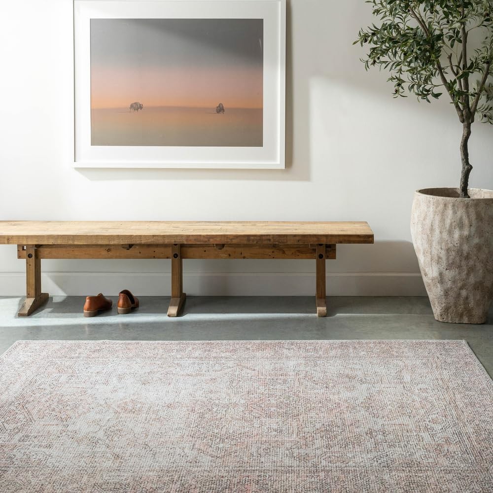 Livabliss X Becki Owens Margot Medallion Area Rug 22 X 39 Dusty Coral 32373