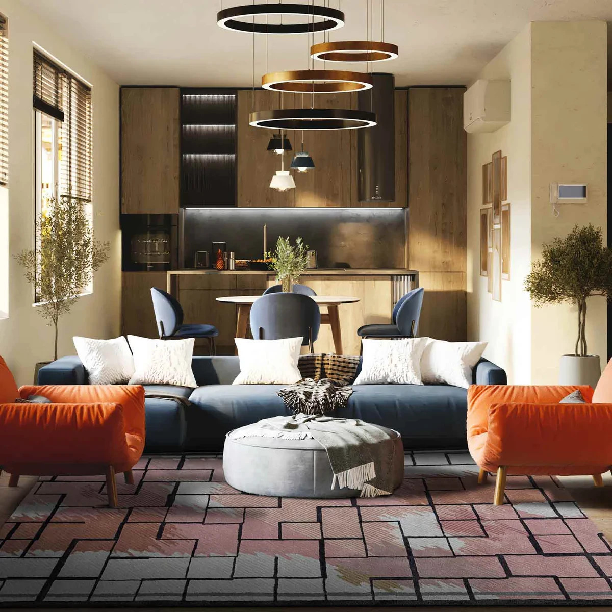 Hand-tufted with wool and viscose for high durabilty multiple hues of the Twin