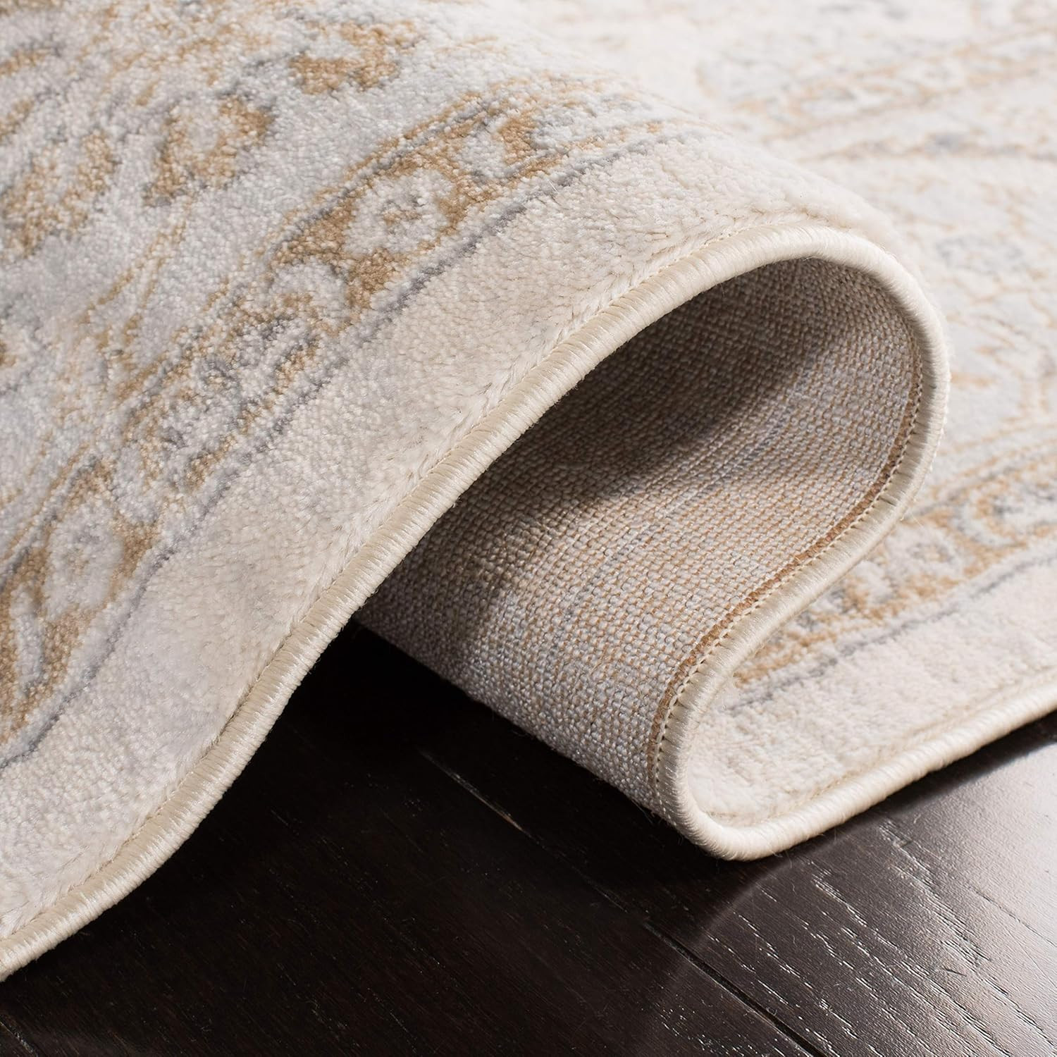 Isabella Area Rug 5’3″ x 7’6″ – Cream & Beige, Non-Shedding, Easy Care