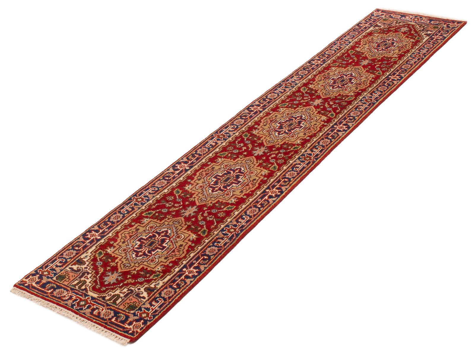 Vintage Hand-knotted Runner Rug 2’5″ x 11’7″ Traditional Oriental Wool Carpet