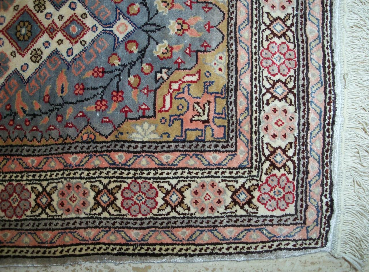 Hand Made Silk Oriental Rug Mat 16″ x 22″ 288 KPSI
