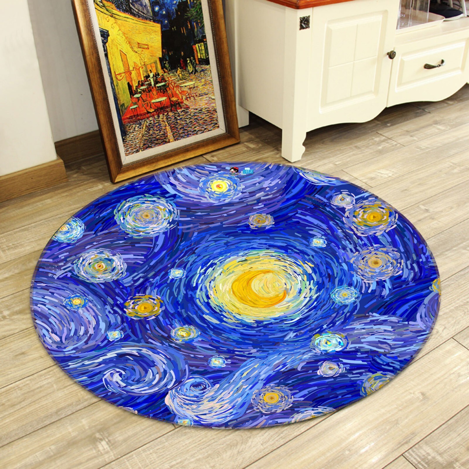 3D Blue Oil Painting ZHUA1862 Game Non Slip Rug Mat Photo Carpet Amy