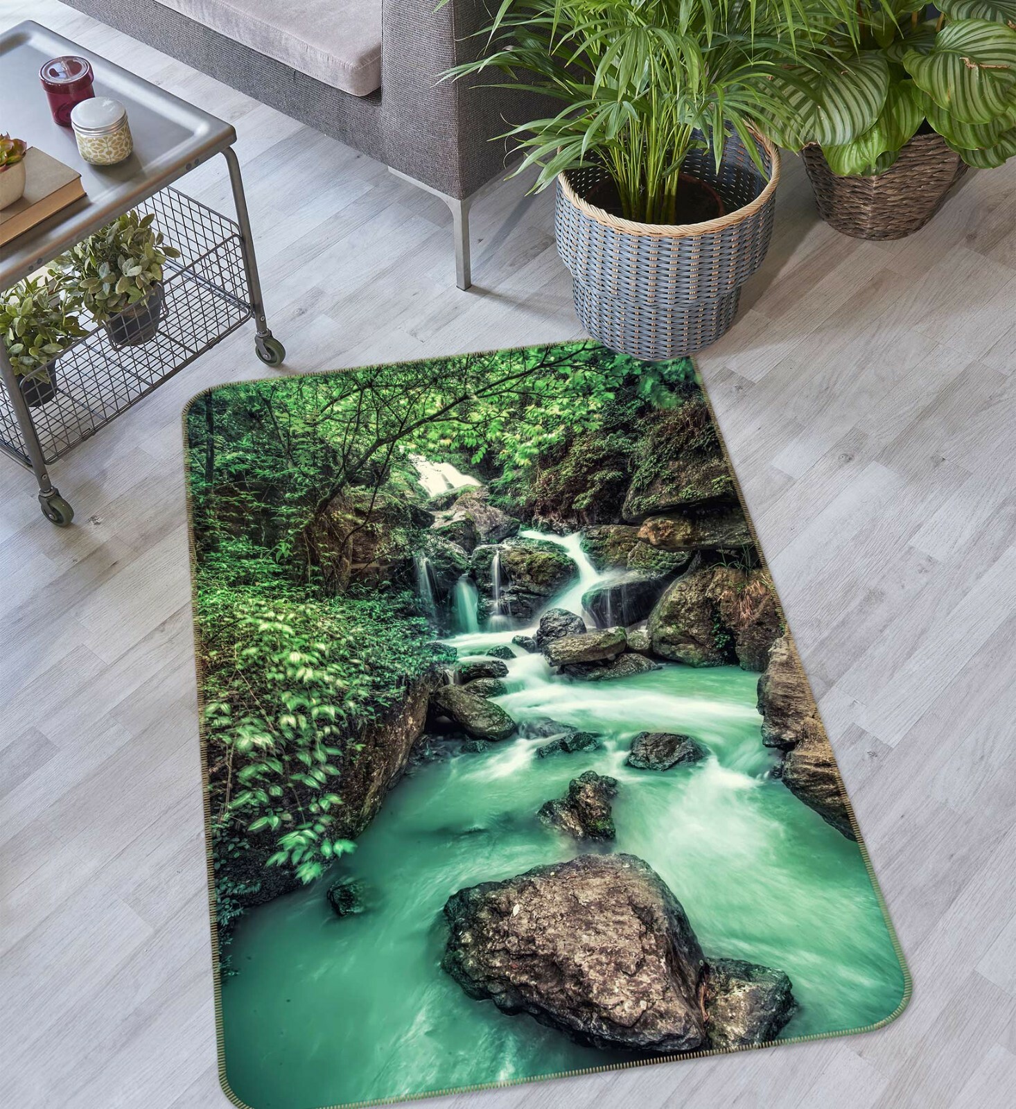 3D Green Lake Stone ZHUA4308 Game Non Slip Rug Mat Photo Carpet Zoe