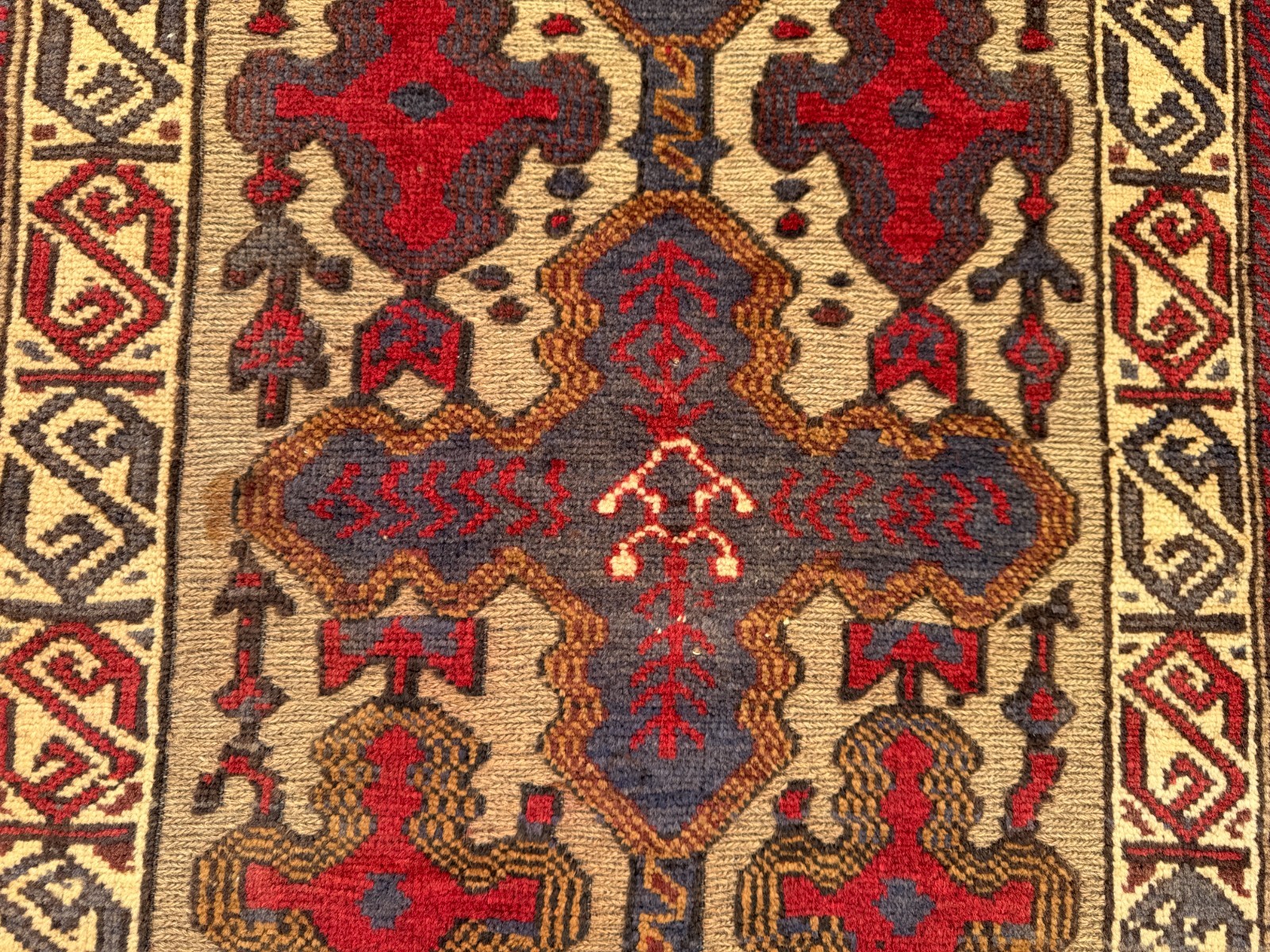 2’5 x 12’2 Ft Striking Baluchi Tribal Runner Rug – Vintage Geometric Wool Carpet