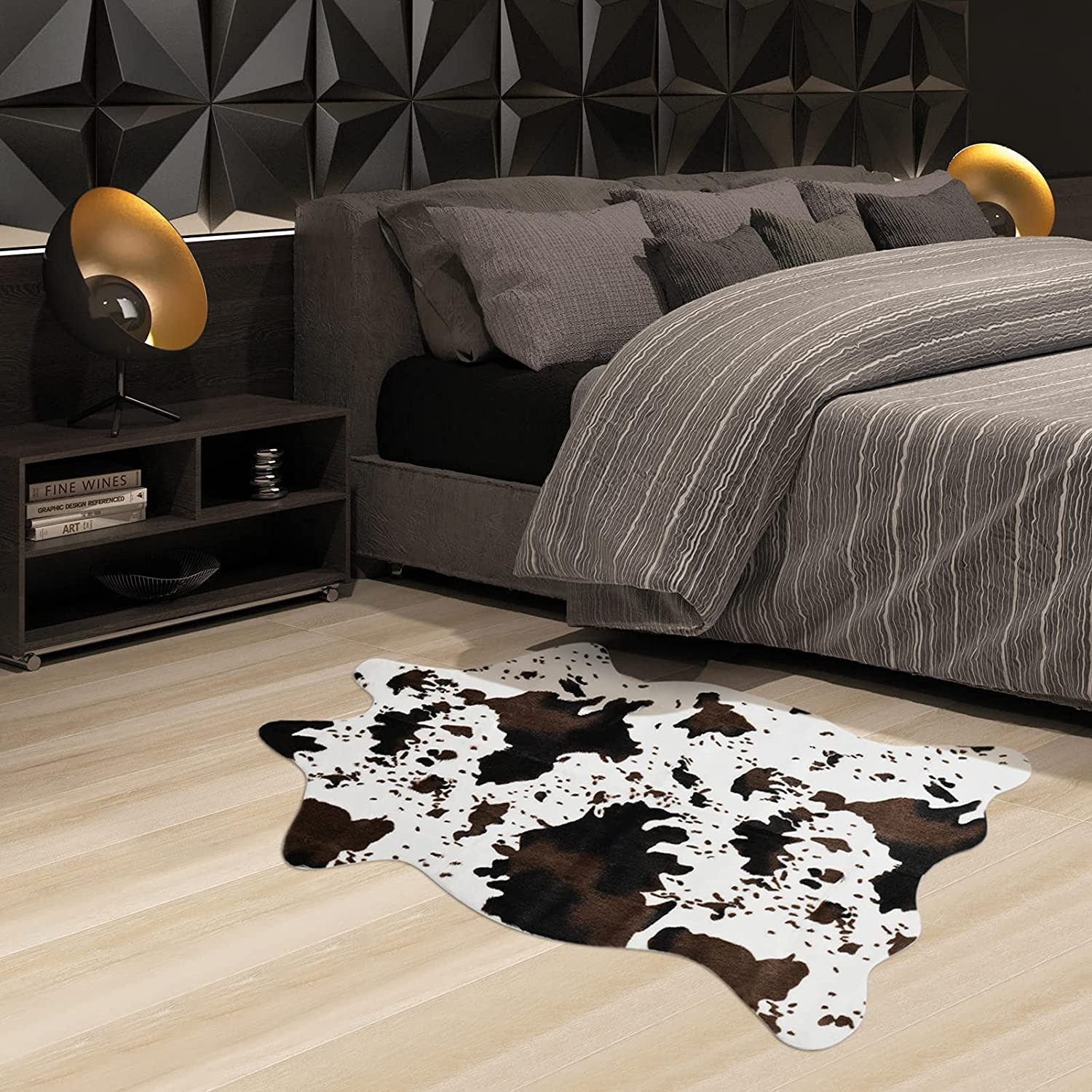 Premium Faux Cowhide Rug 2.5×3.6Ft Durable and Large Size Cow Print Rugs