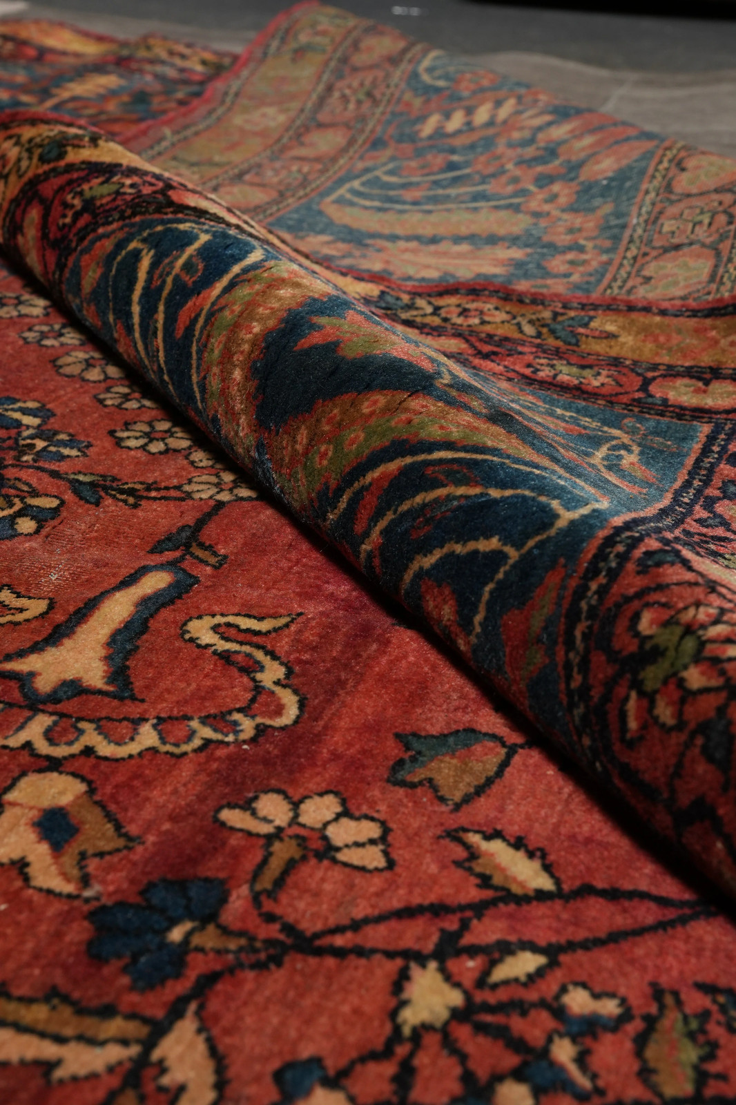 10.8 x 14.6 Antique Perrsian Kashaan Rug 1940’s #F-3056