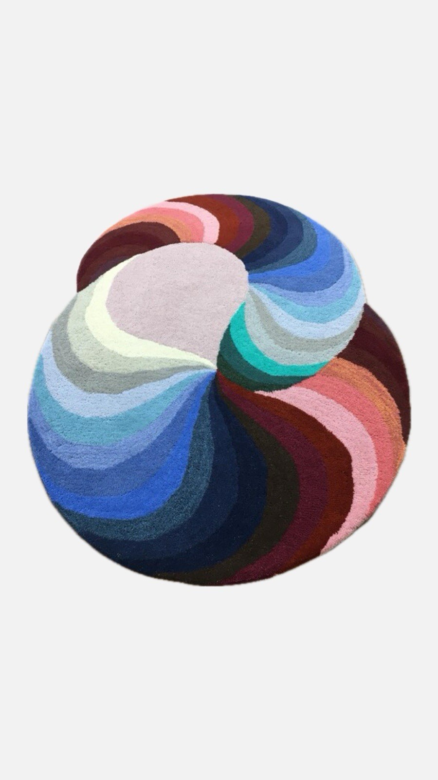 Irregular Abstract Tufted Rug – Colorful Wavy-Carved Wool Carpet