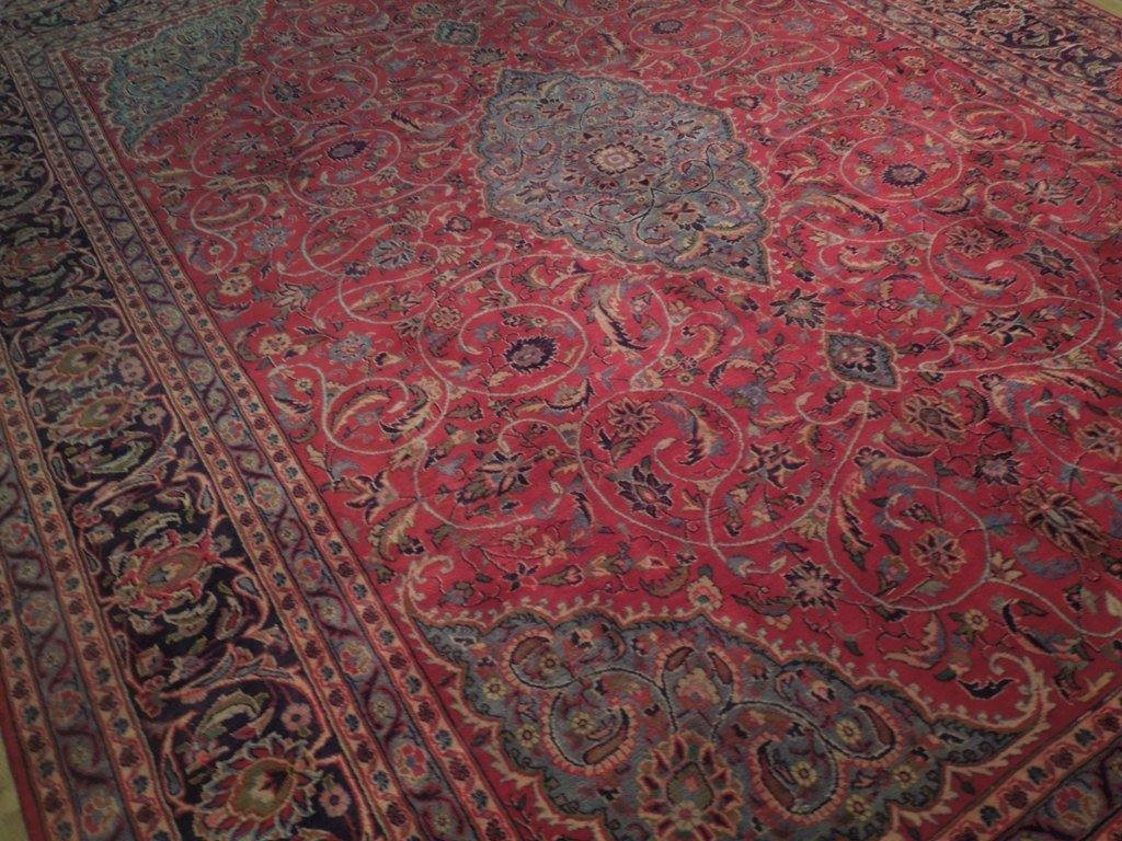 10×13 Red Semi-Antique Perrsian Kashaan Rug 73893