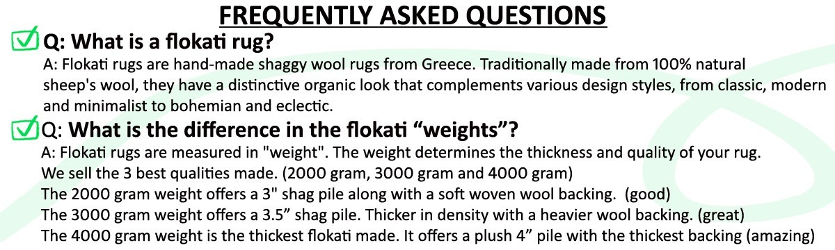 THE THICKEST FLOKATI RUG MADE | ULTRA-PLUSH 4.5″ PILE | GREEK FLOKATI | WOOL RUG