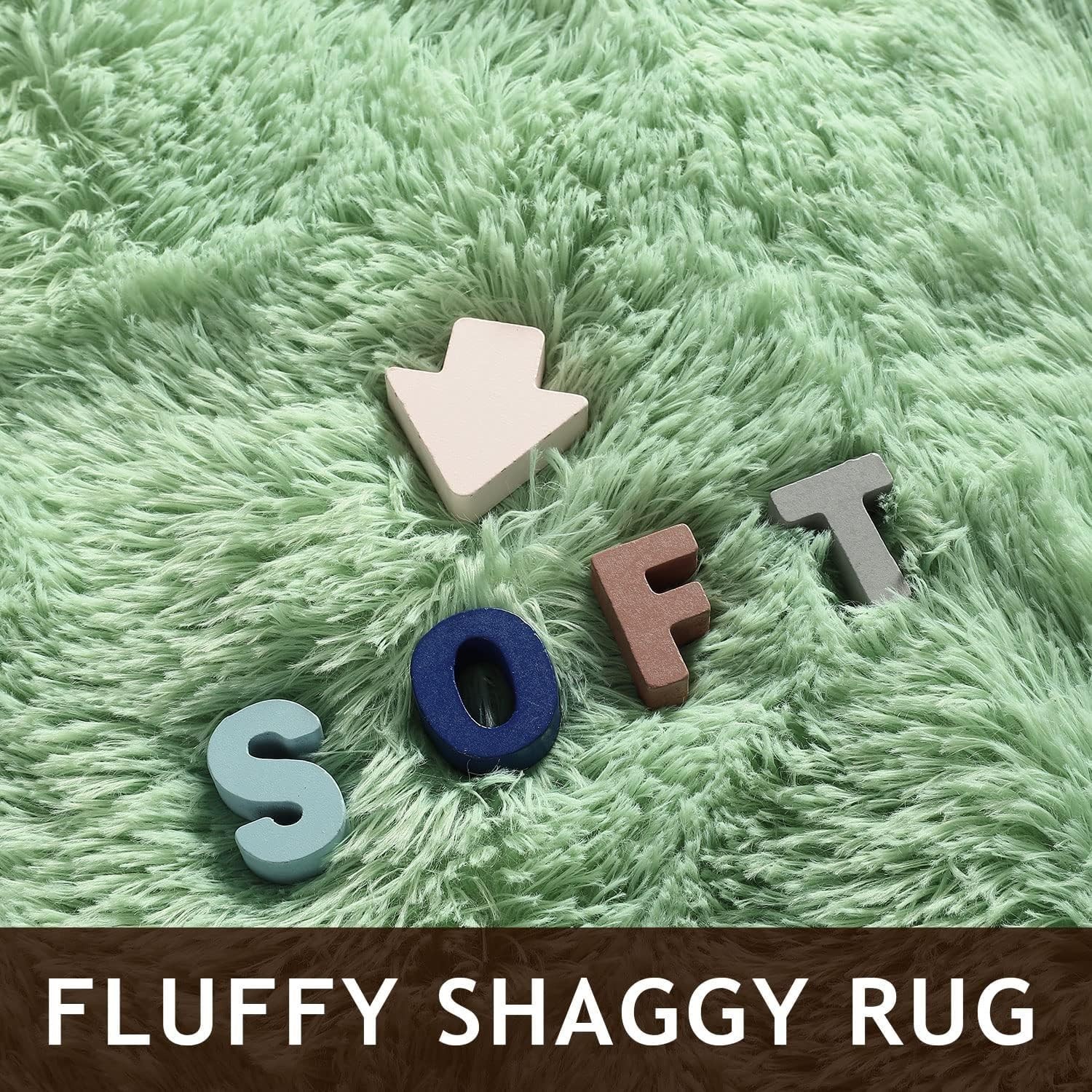 3×5 Feet Soft Plush Green Area Rug – Hypoallergenic & Machine Washable Decor
