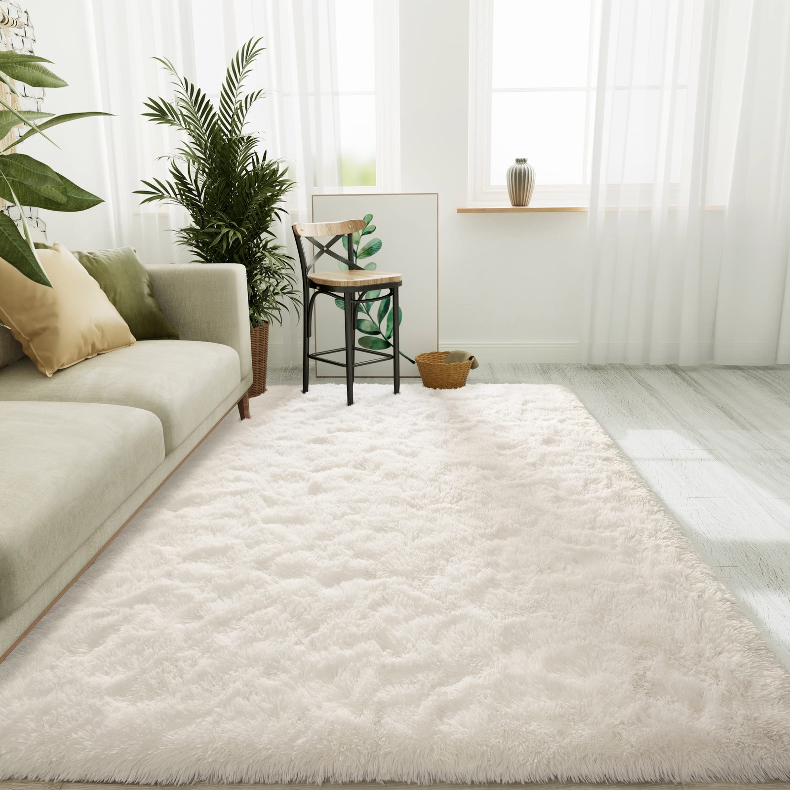 Ultra Soft Indoor Modern Area Rugs Fluffy Living Room Carpets for Children Be…