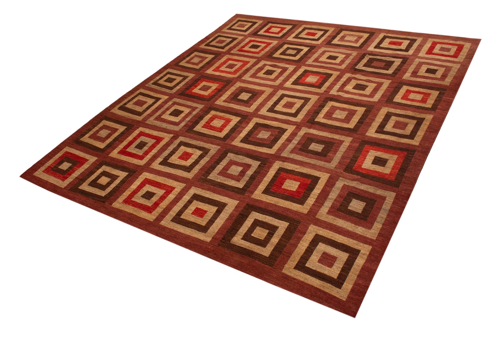 Vintage Hand Woven Area Rug 12’5″ x 14’7″ Traditional Wool Oriental Carpet