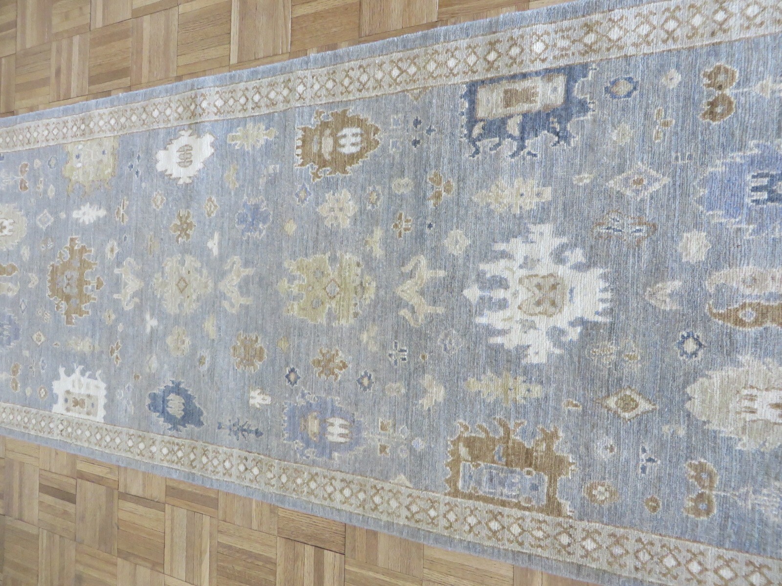 2’10 x 12’1 Runner Hand Knotted Gray Peshawar Oriental Rug G14334