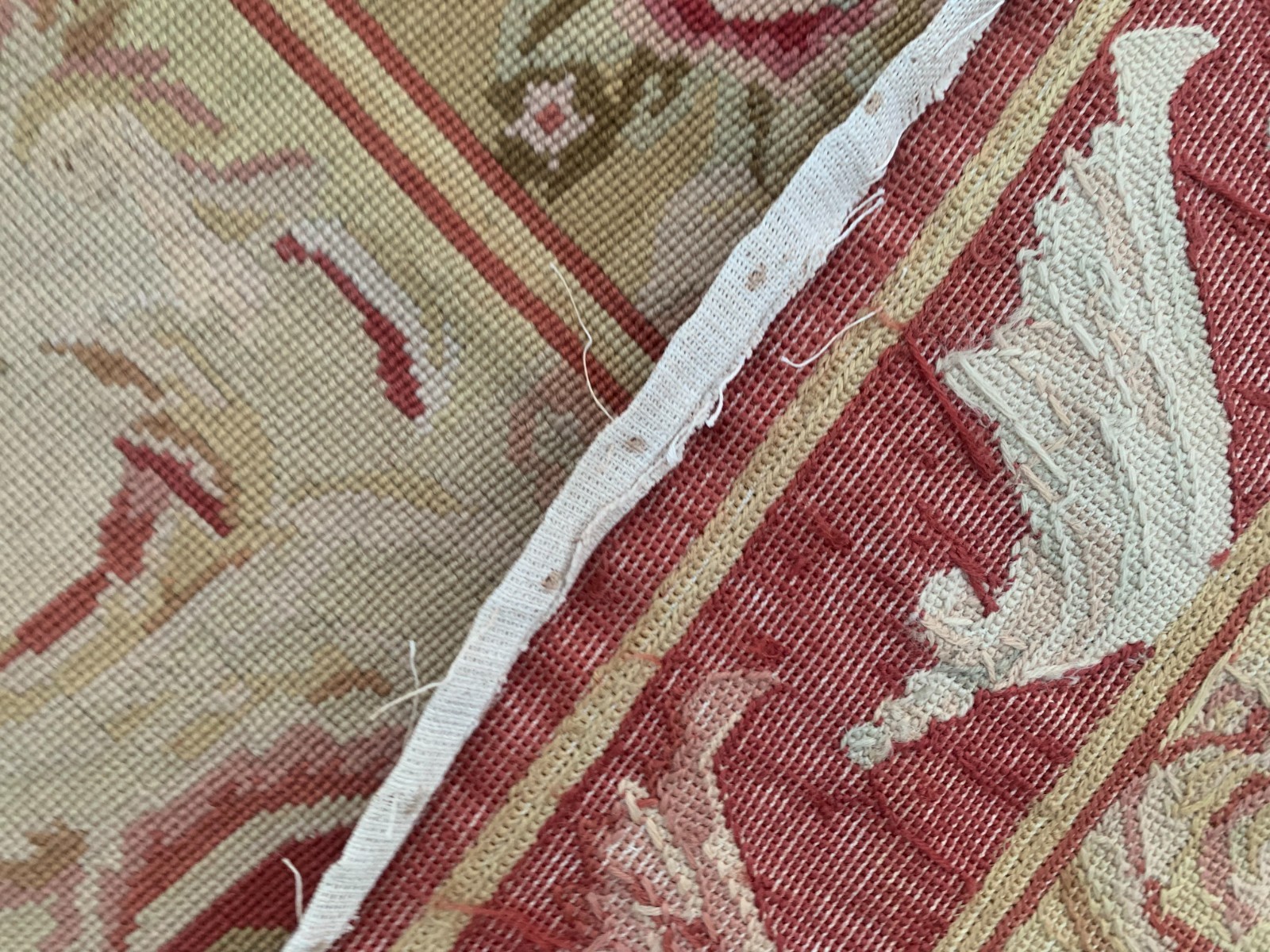 5×8 ft Vintage French Rug Handmade Aubusson Rug Needle Point Rug Floral Wool Rug