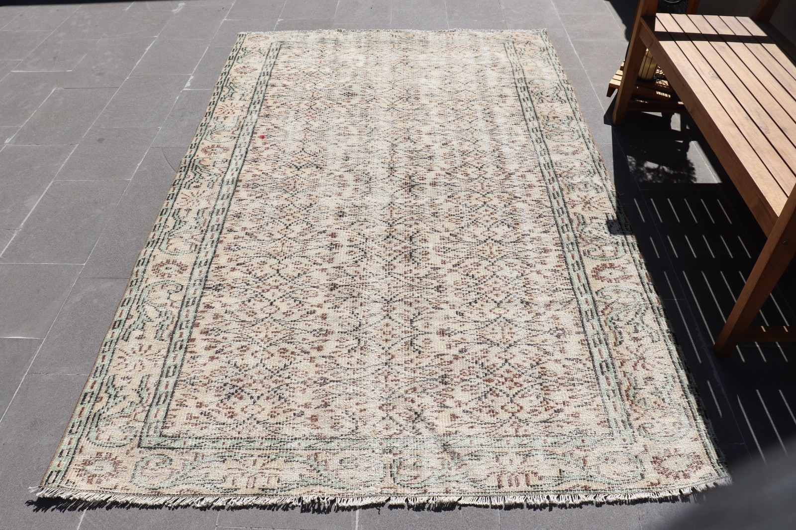 5,2×8,2 ft Rug, Vintage Turkish Rug, Rug Brown Animal Print Rug