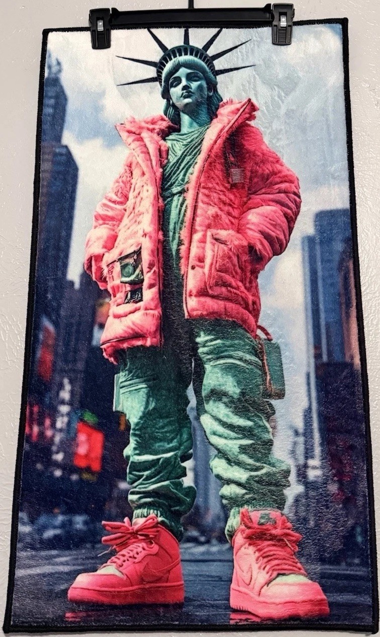 Statue of Liberty City Graphic Print Custom Made Rug/Room Decor 32×17.5 in.