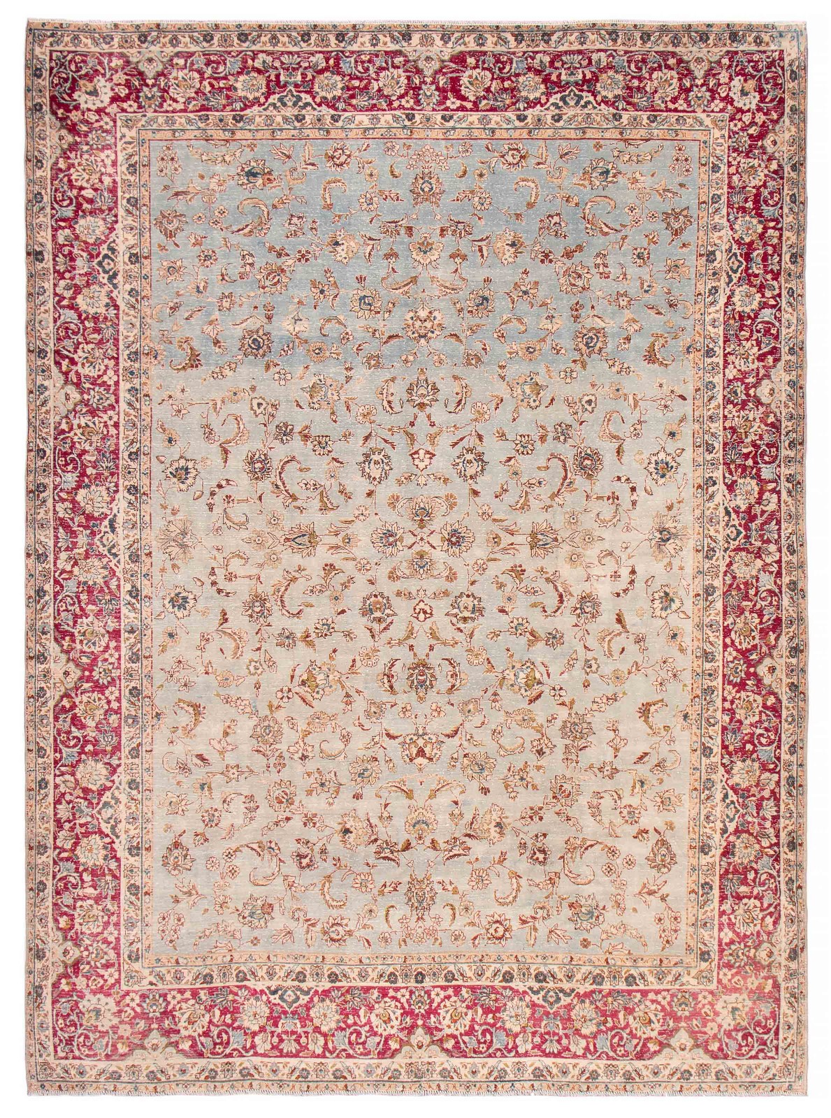 Vintage Hand-Knotted Area Rug 9’10” x 13’3″ Traditional Oriental Wool Carpet