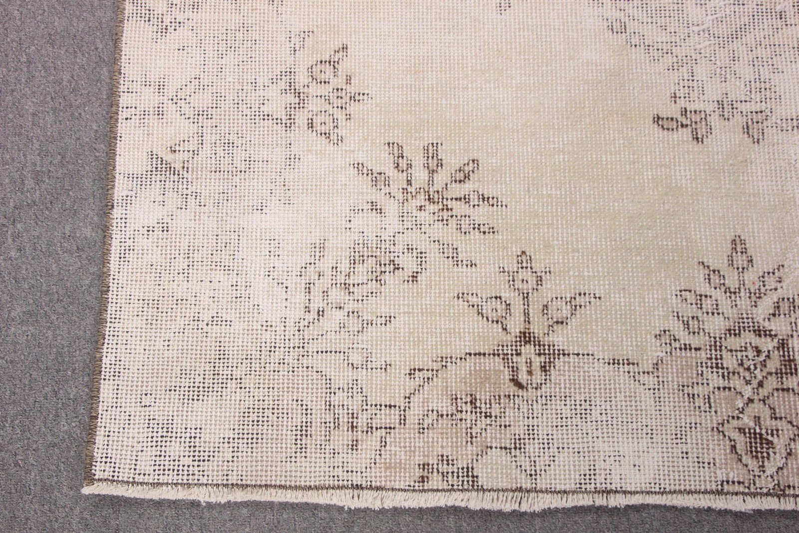 3,7×6,8 ft Vintage Rug, Area Turkish Rug, Beige Southwestern Rug