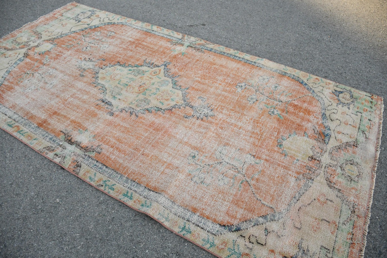 Turkish Rug, Large 5,1×9,6 ft Rug, Orange Handmade Rug