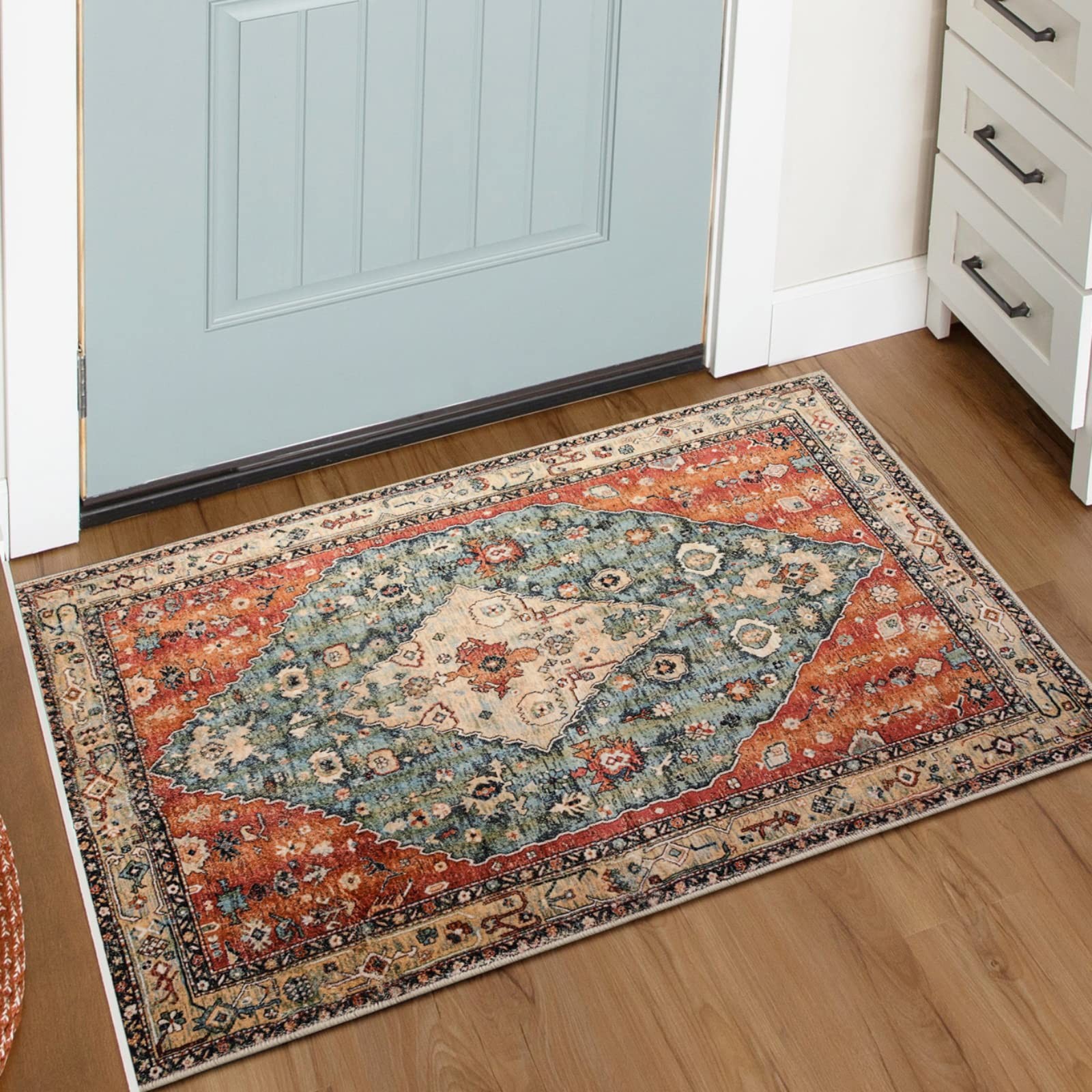 Felice Boho Tribal 2×3 Washable Small Rugs for Entryway Doormat Indoor Entran…