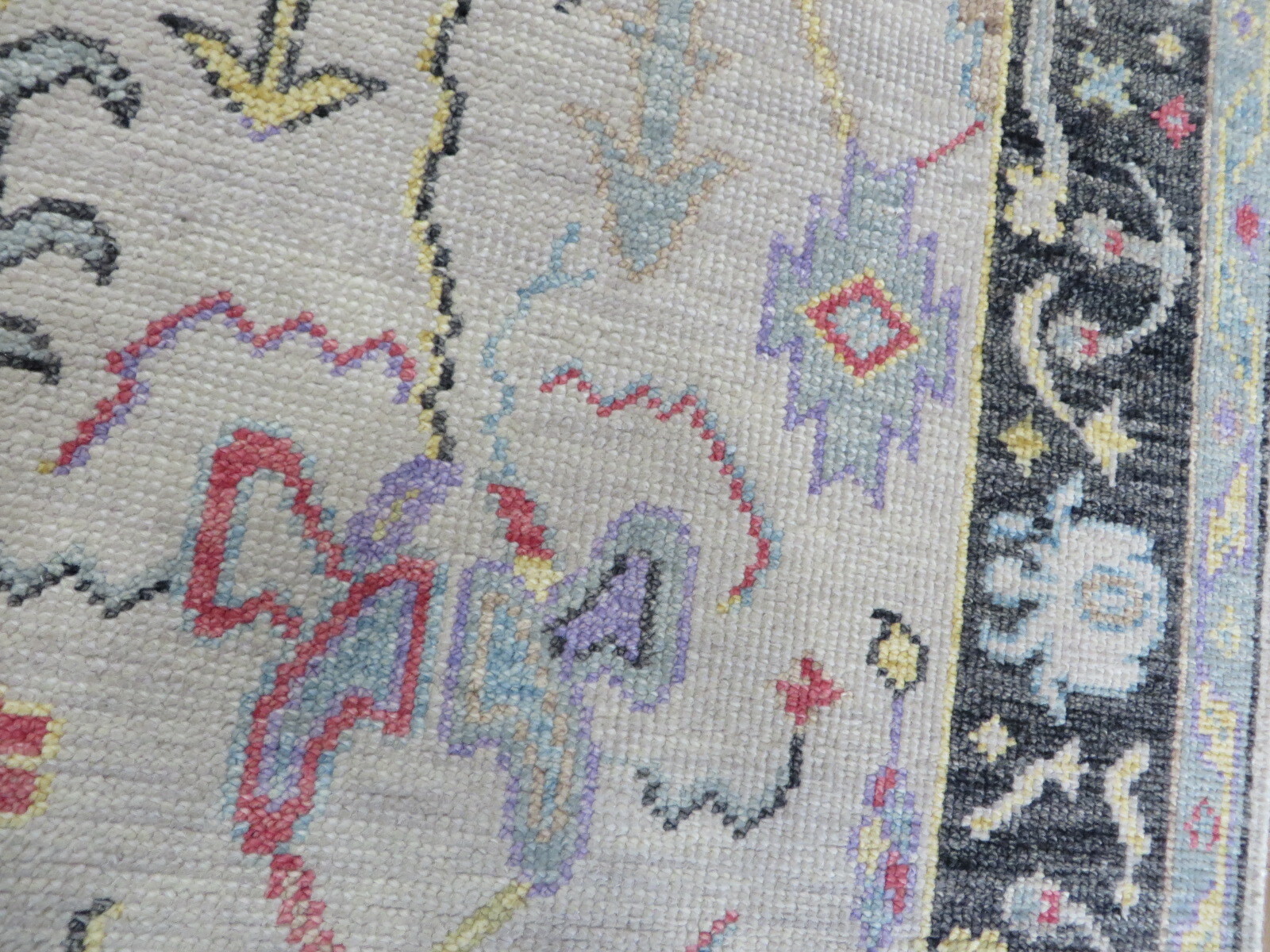 3 x 19’10 Runner Hand Knotted Ivory Turkish Knotted Oushak Oriental Rug G8569