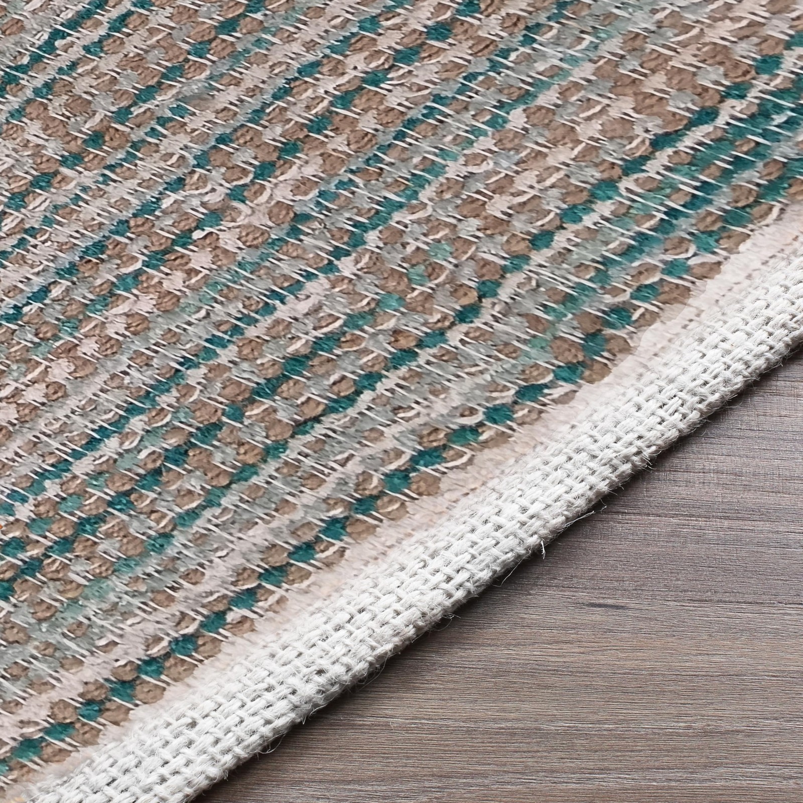 Jute Woven Runner Rug 2’x6′ – Teal, Reversible Boho Entry Area Rugs for Hallw…