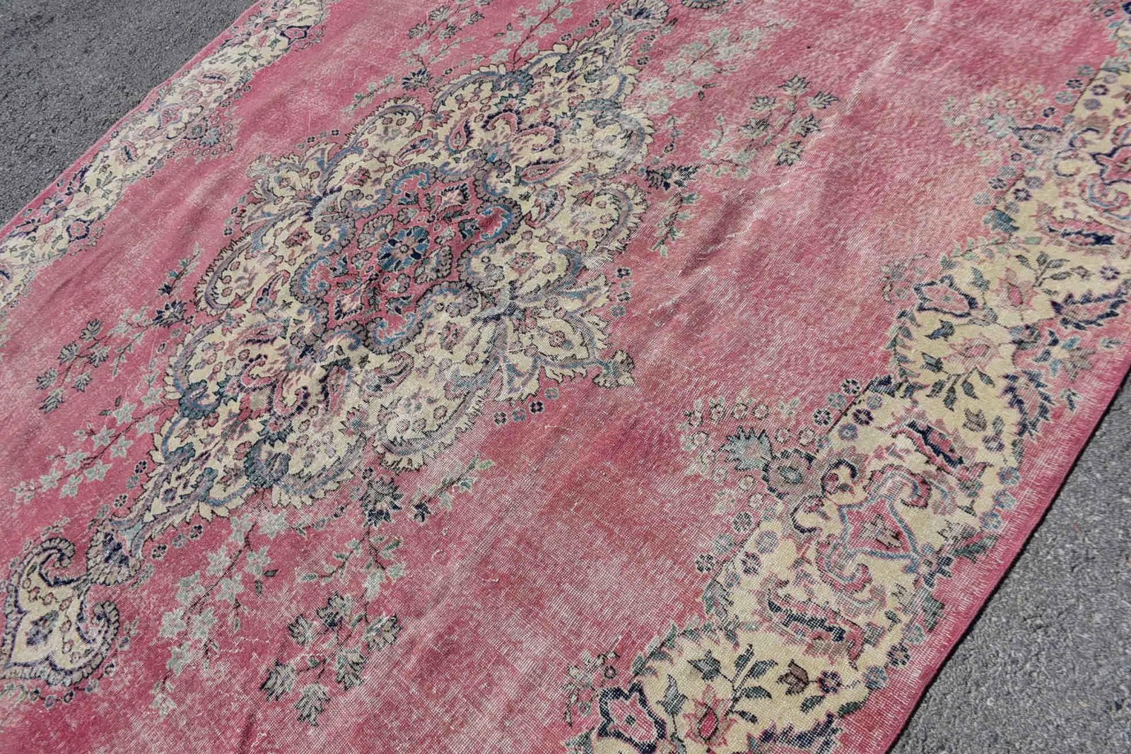 Turkish Vintage Oversize Rug 8,8×12,1 ft (268×370 cm), Red Floral Rug Rug