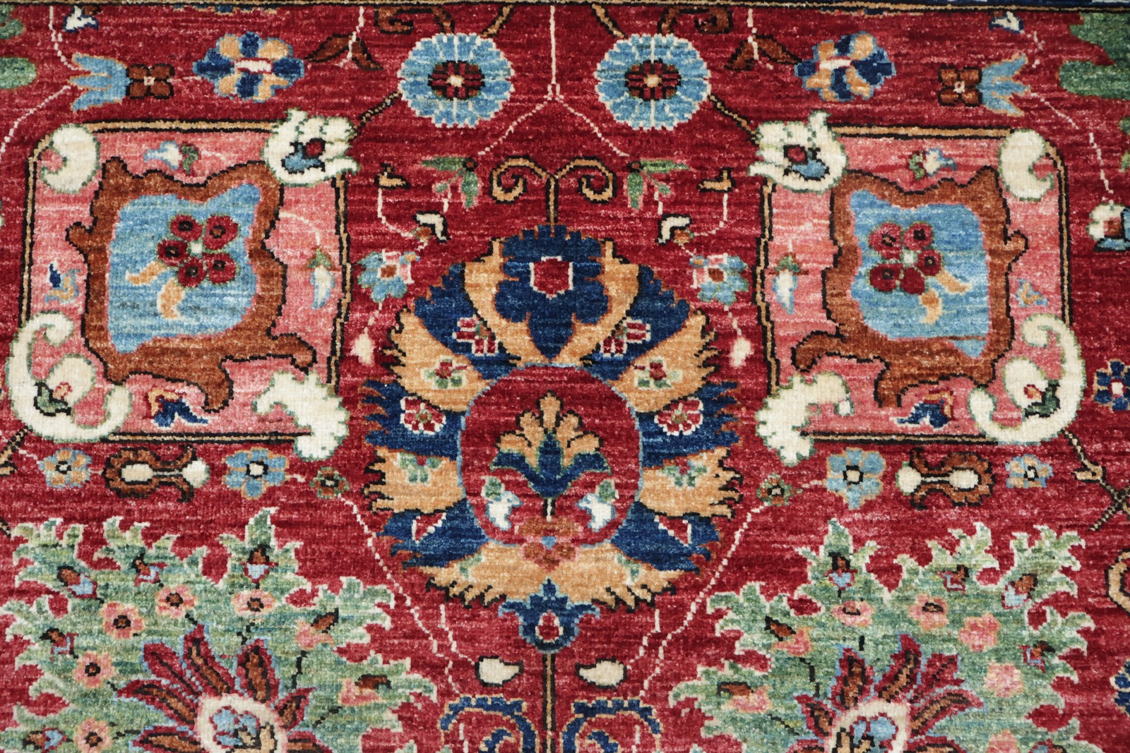 Elegant Red Blue Ziegler Area Rug 5×7 Ft Handmade Floral Oriental Wool Carpet