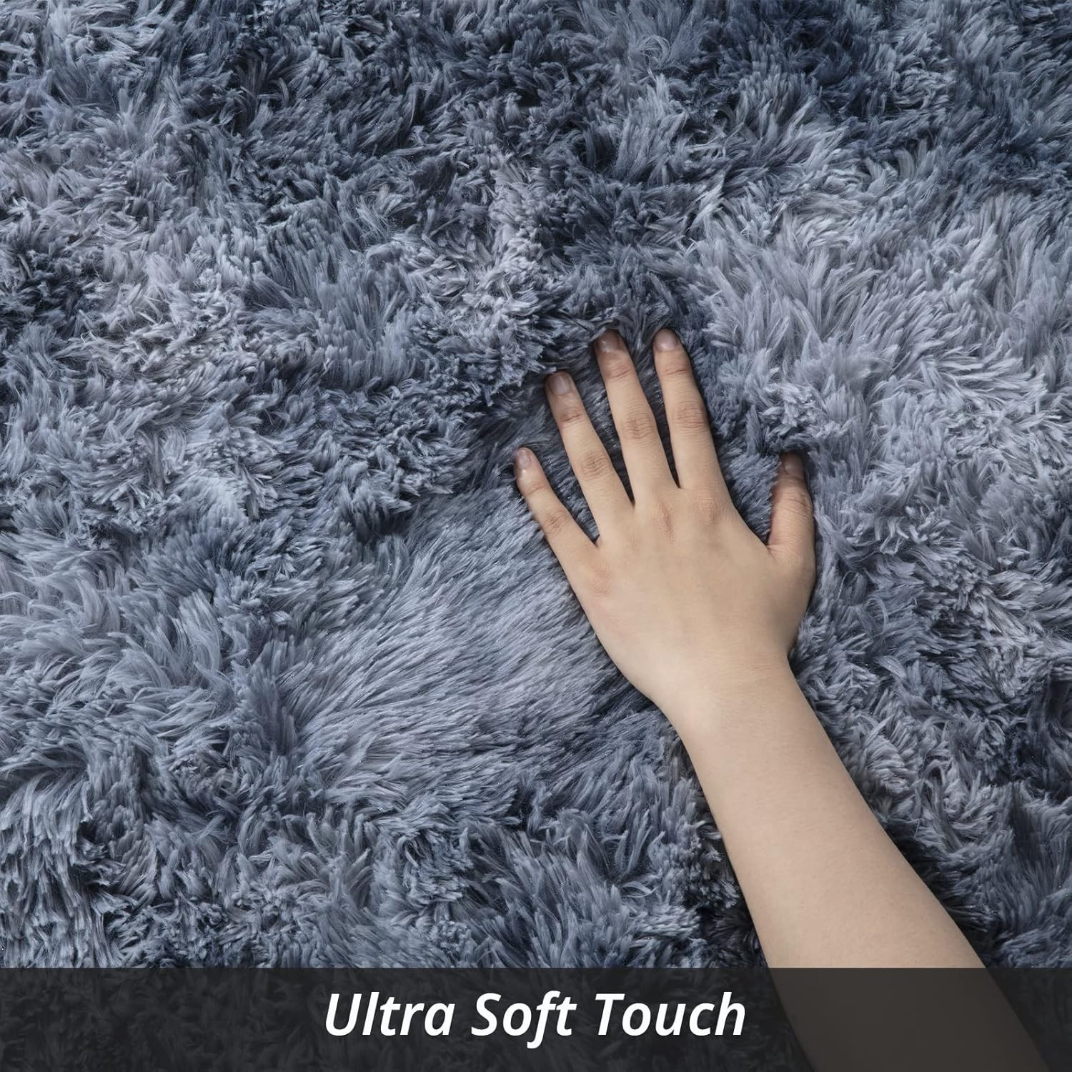 HOMBYS Shaggy Area Rug 10X14 Feet, Ultra Fuzzy Large Plush Faux Fur Carpet for L