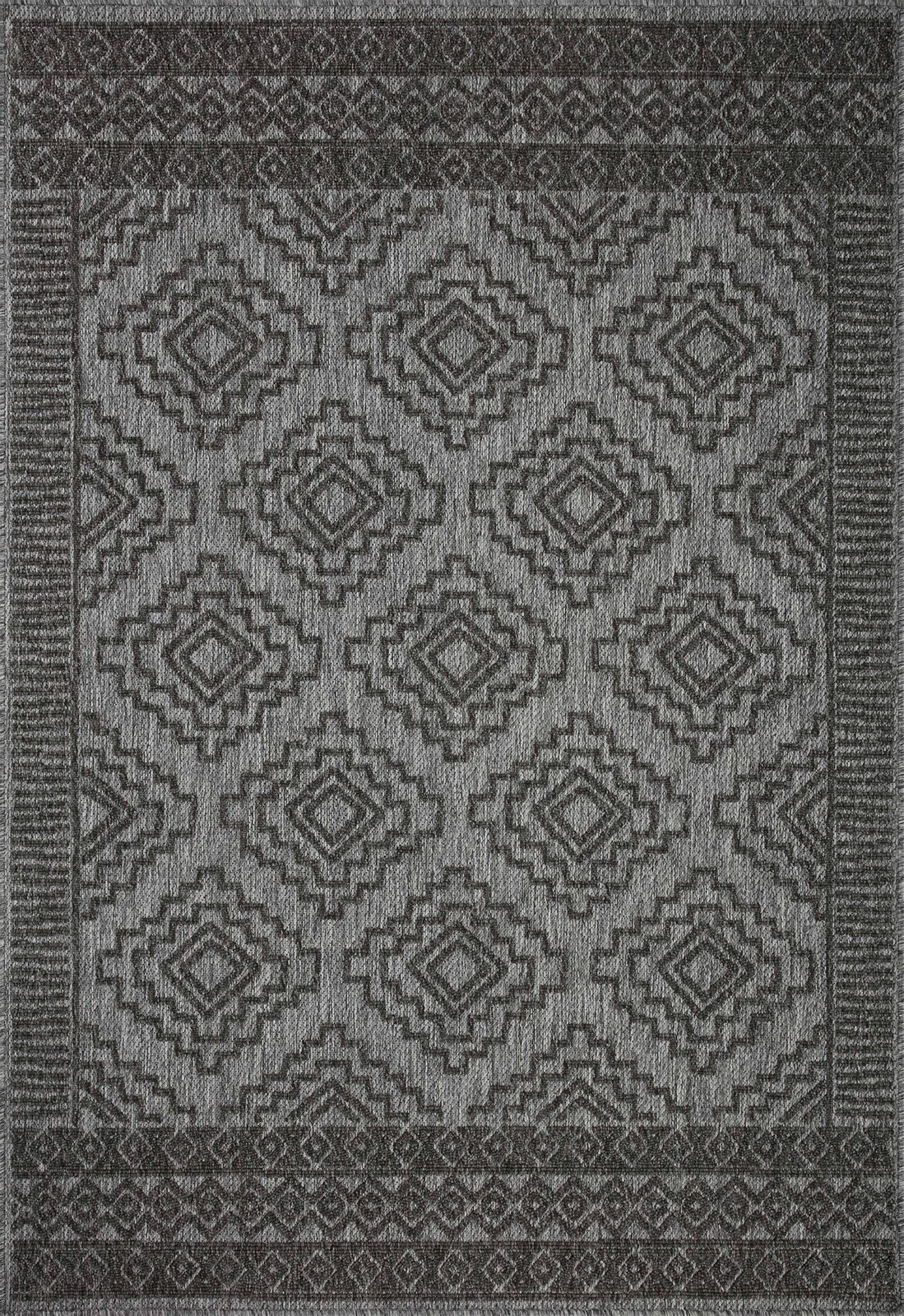 Loloi Ii Rainier Collection Rai-06 Grey/Charcoal Indoor/Outdoor 2-2 X 3-9