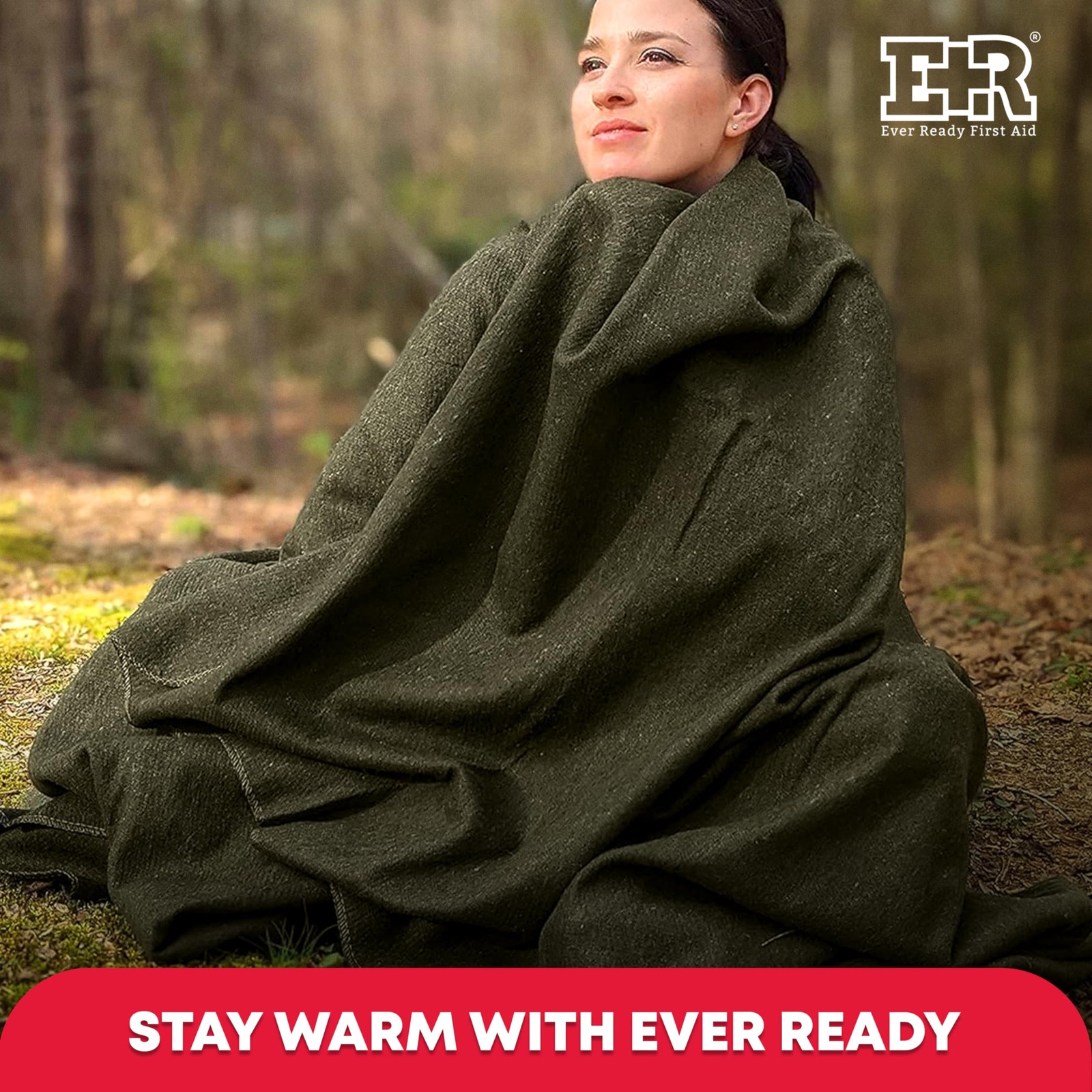 Olive Drab Green Warm Fire Retardant Blanket, 66″ x 90″ 66″X90″,